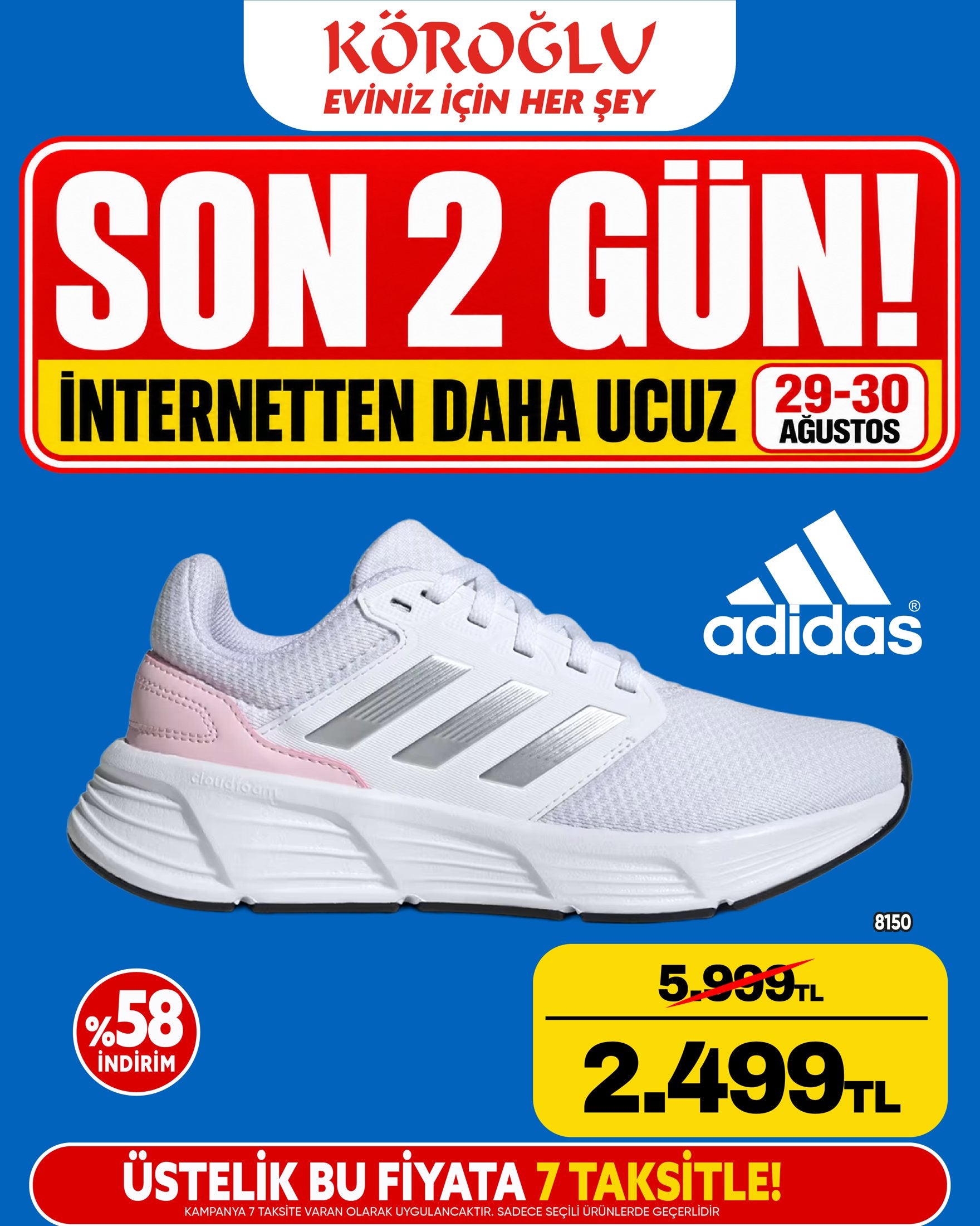 Adidas Beyaz Pembe Spor Ayakkabı