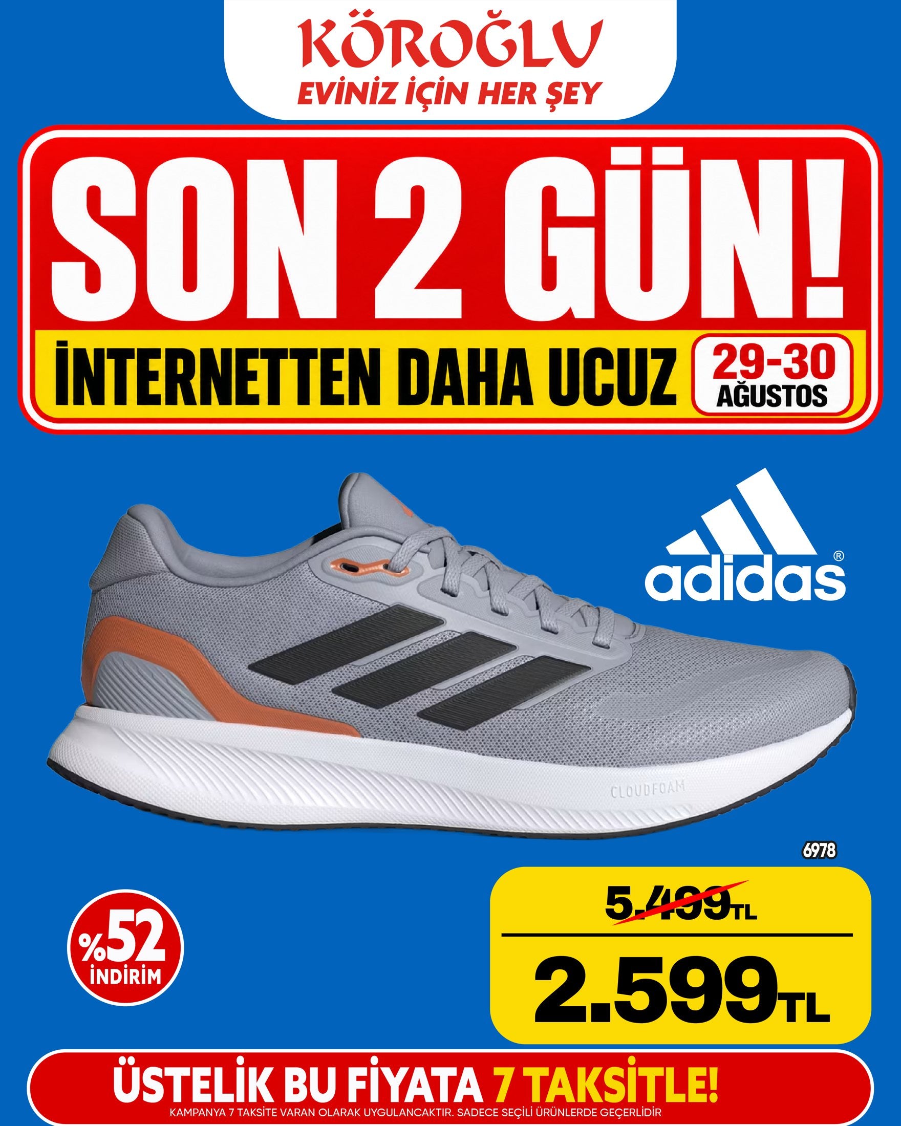 Adidas Gri Turuncu Spor Ayakkabı