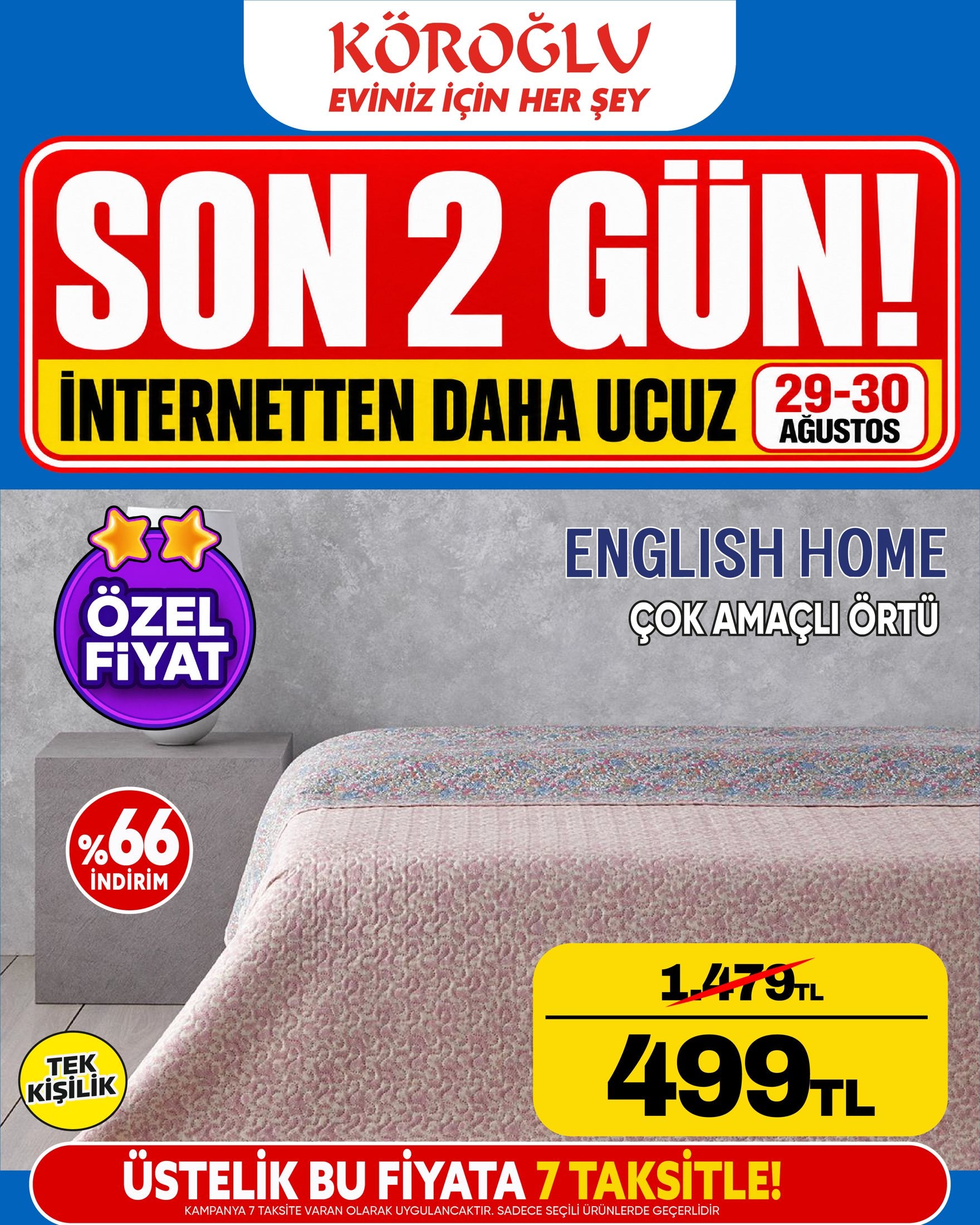 English Home Çok Amaçlı Örtü Tek Kişilik
