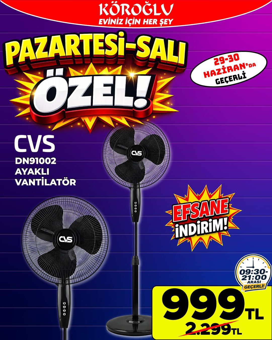 CVS Ayaklı Vantilatör Main image