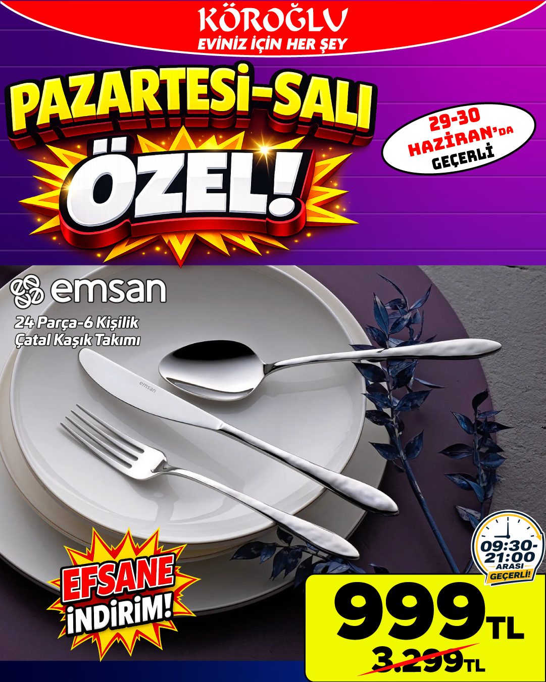 Emsan 24 Parça Çatal Kaşık Takımı Main image