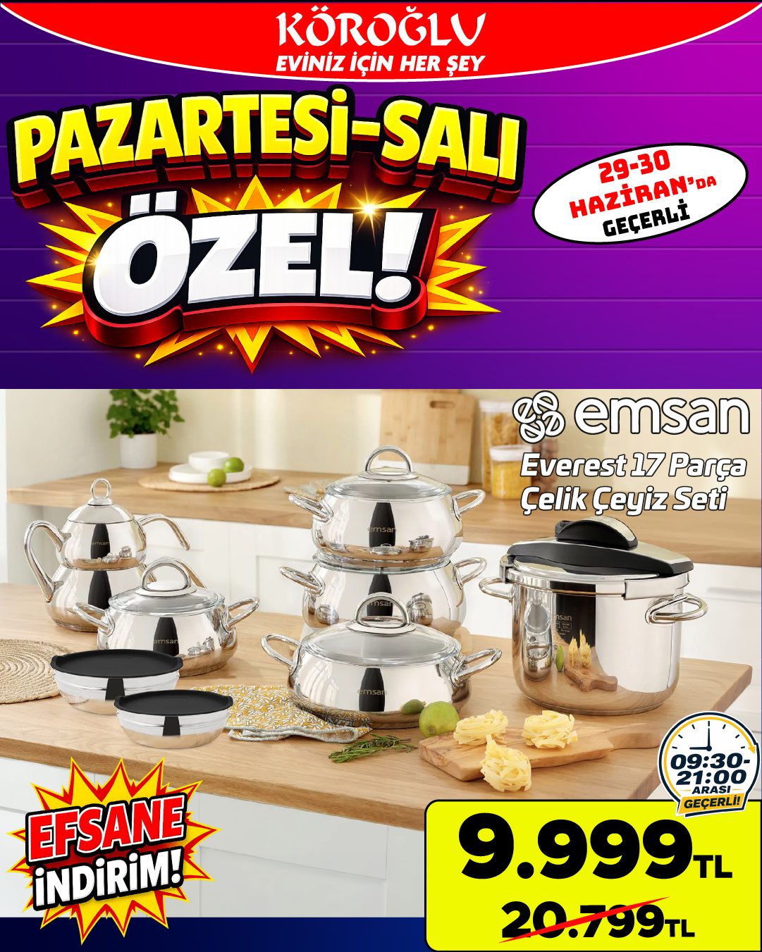 Emsan 7 Parça Çelik Çeyiz Seti Main image