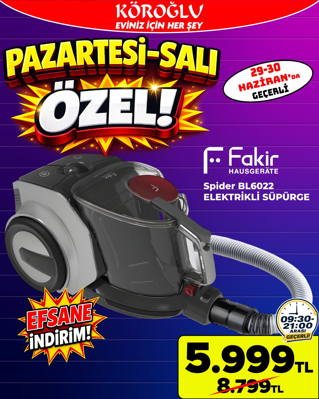 Fakir Elektrikli Süpürge