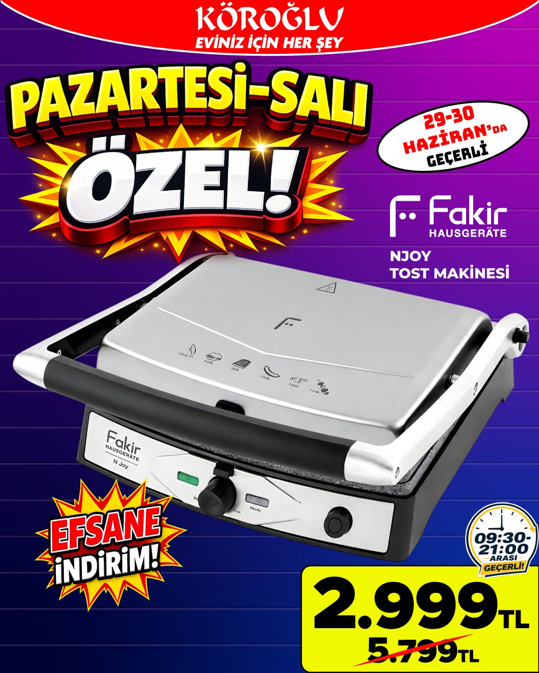 Fakir Tost Makinesi