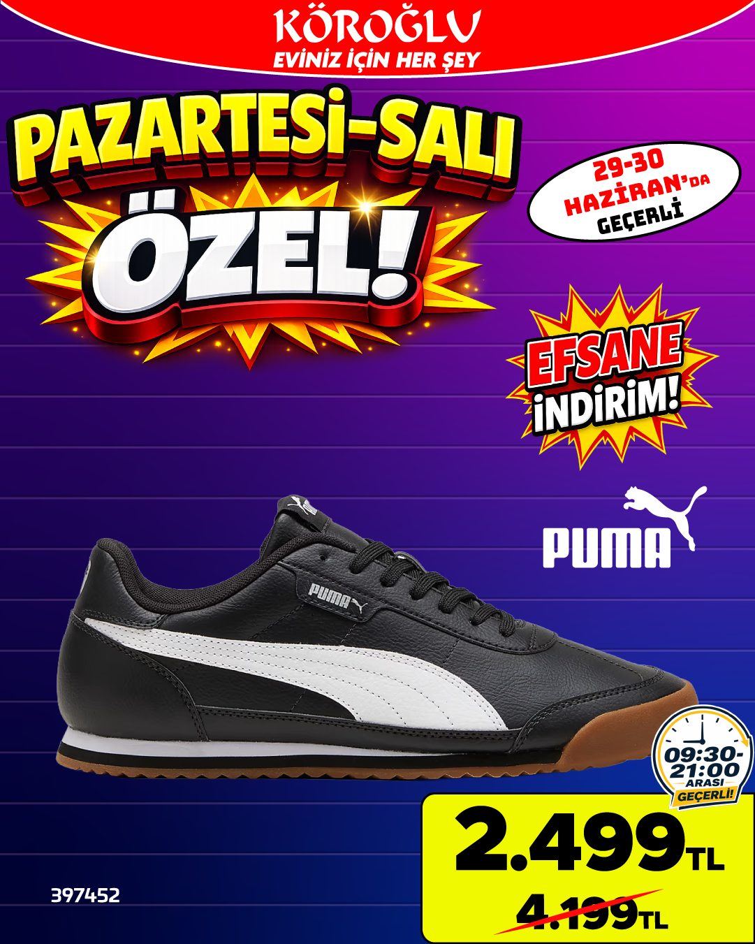 Puma Siyah Spor Ayakkabı Main image