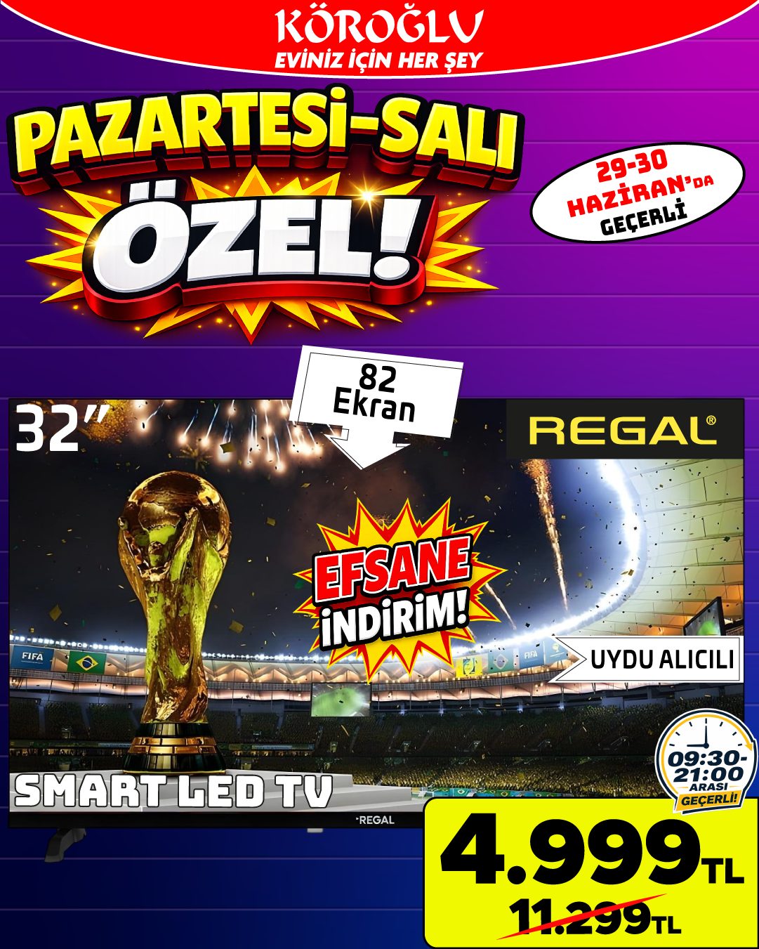 Regal 32 İnç Smart LED TV