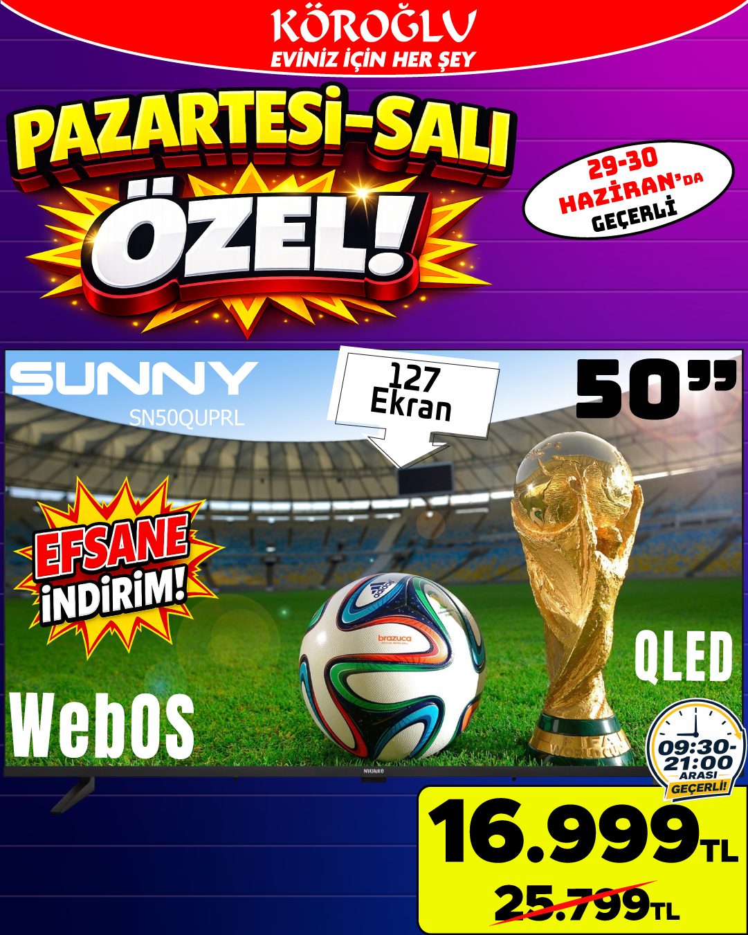 Sunny 50 İnç WebOS QLED TV