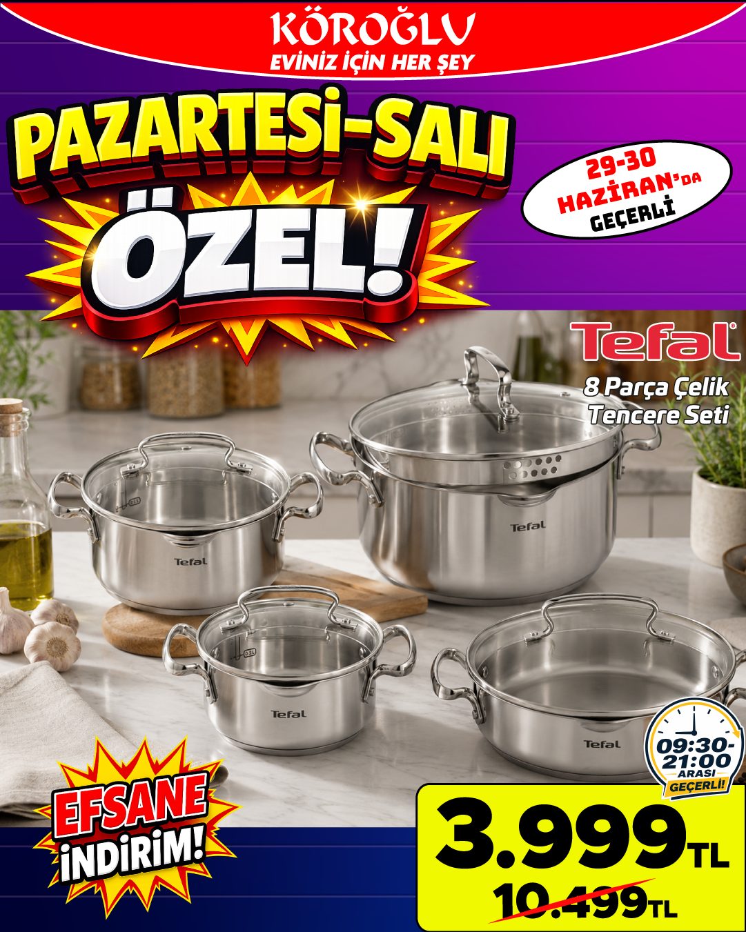 Tefal 8 Parça Çelik Tencere Seti Main image