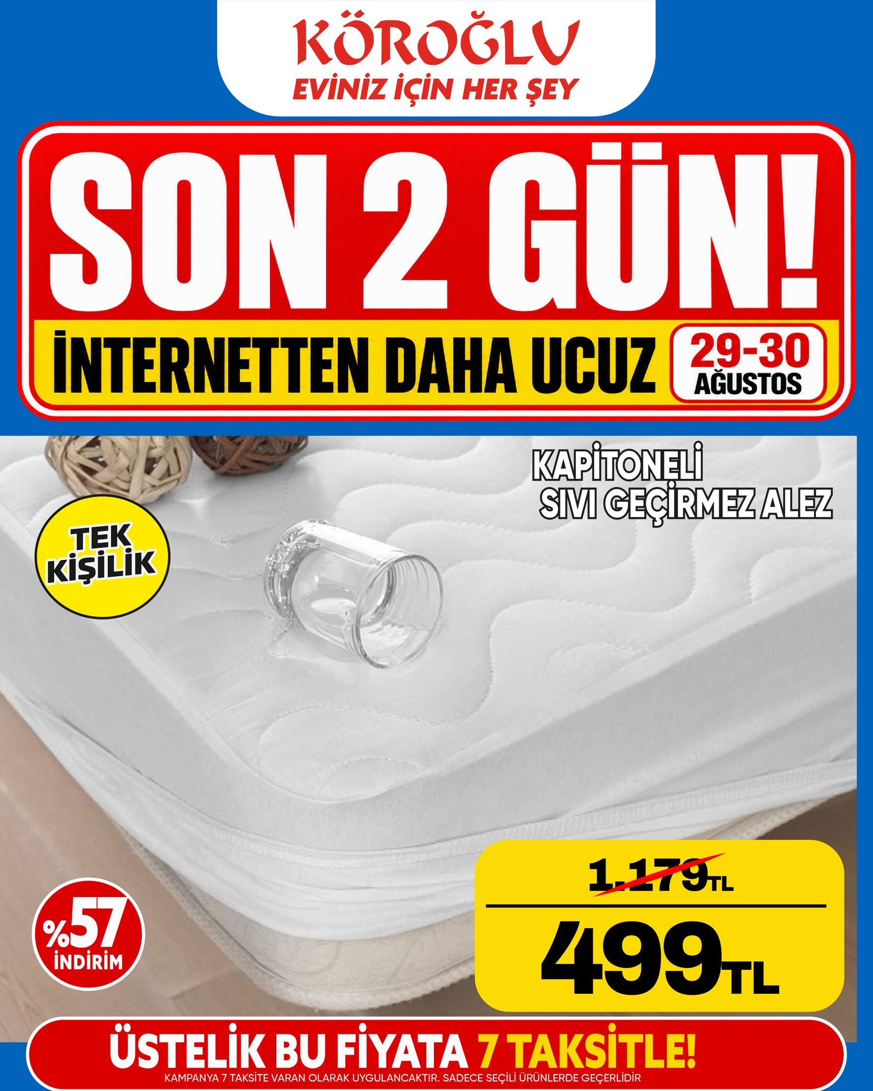 Kapitoneli Sıvı Geçirmez Alez Tek Kişilik Main image