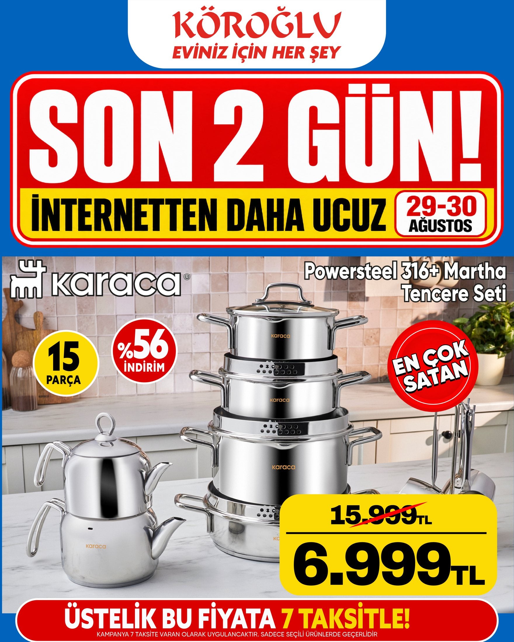 Karaca Powersteel 316 Martha Tencere Seti 15 Parça