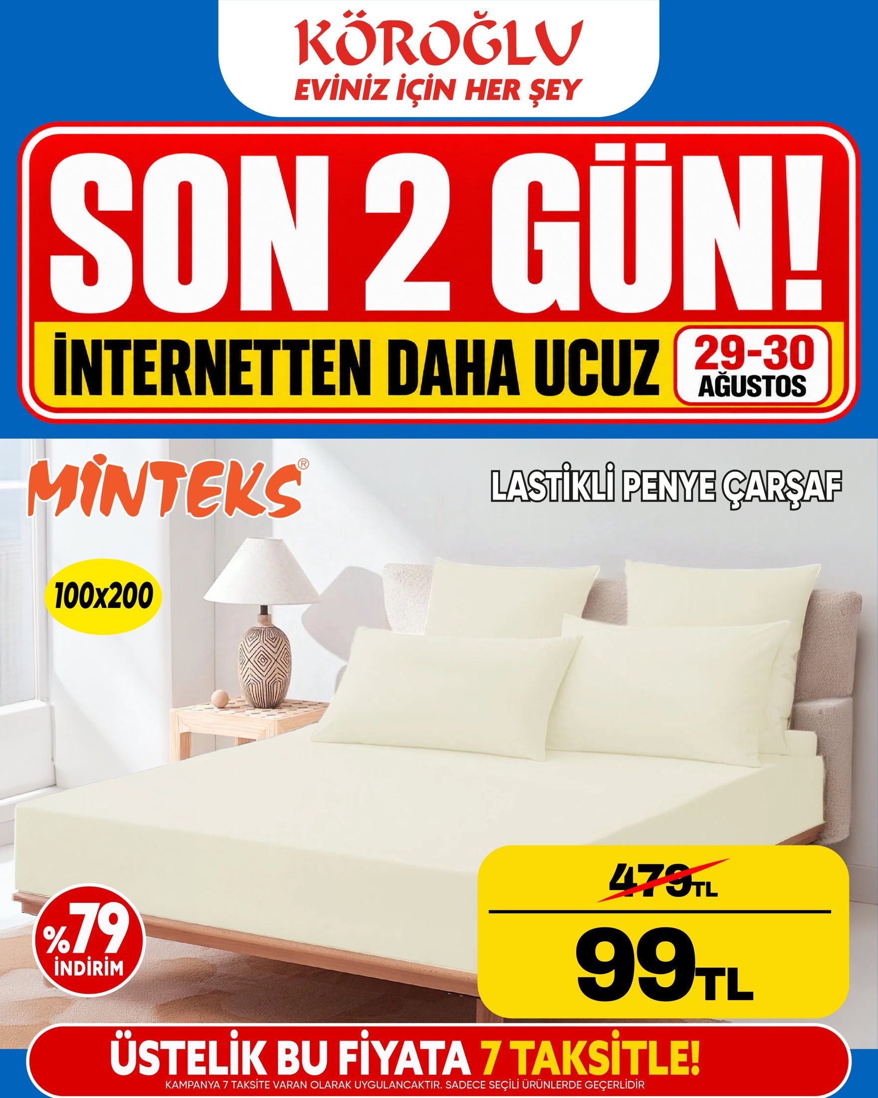 Minteks Lastikli Penye Çarşaf 100x200