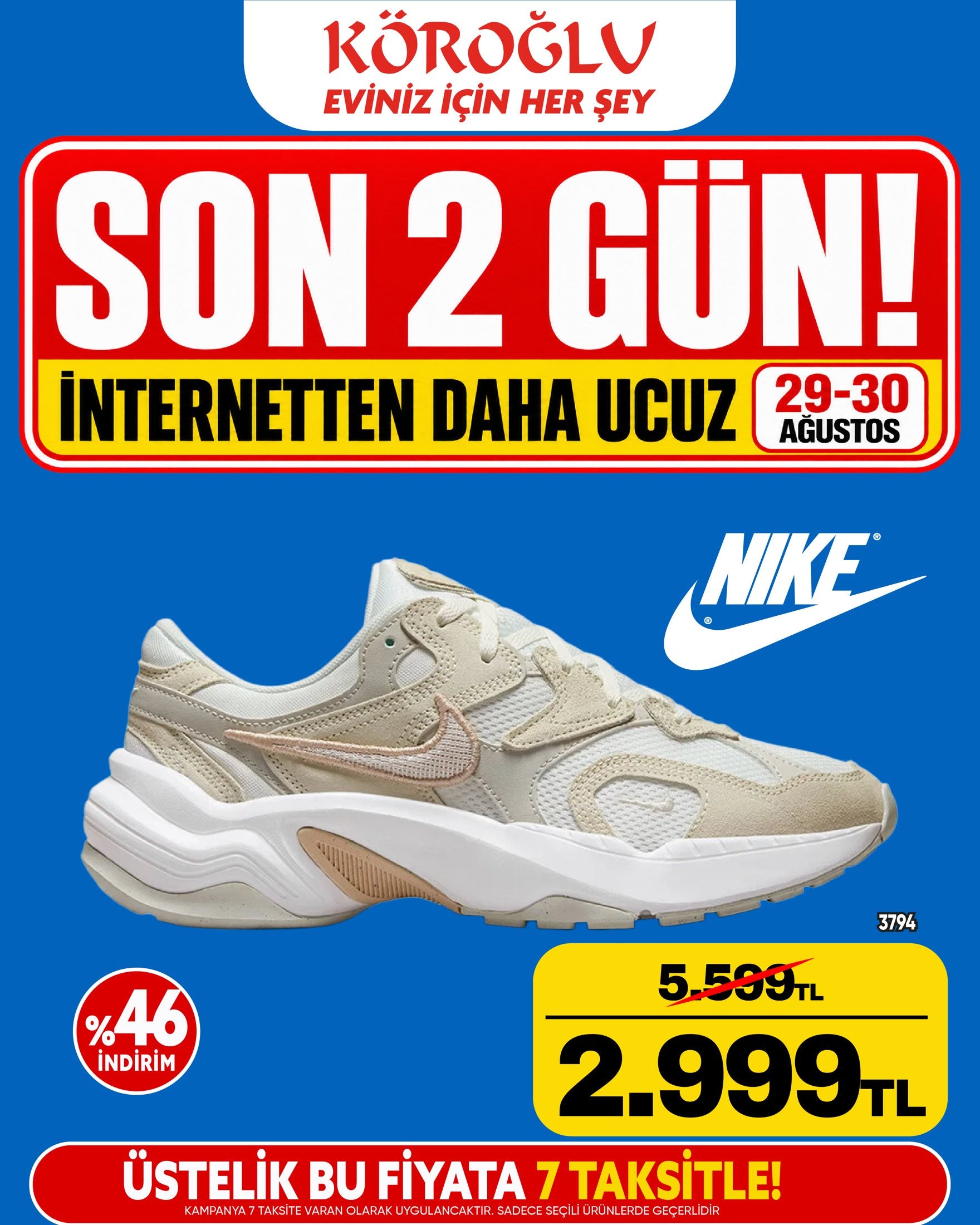 Nike Krem Spor Ayakkabı