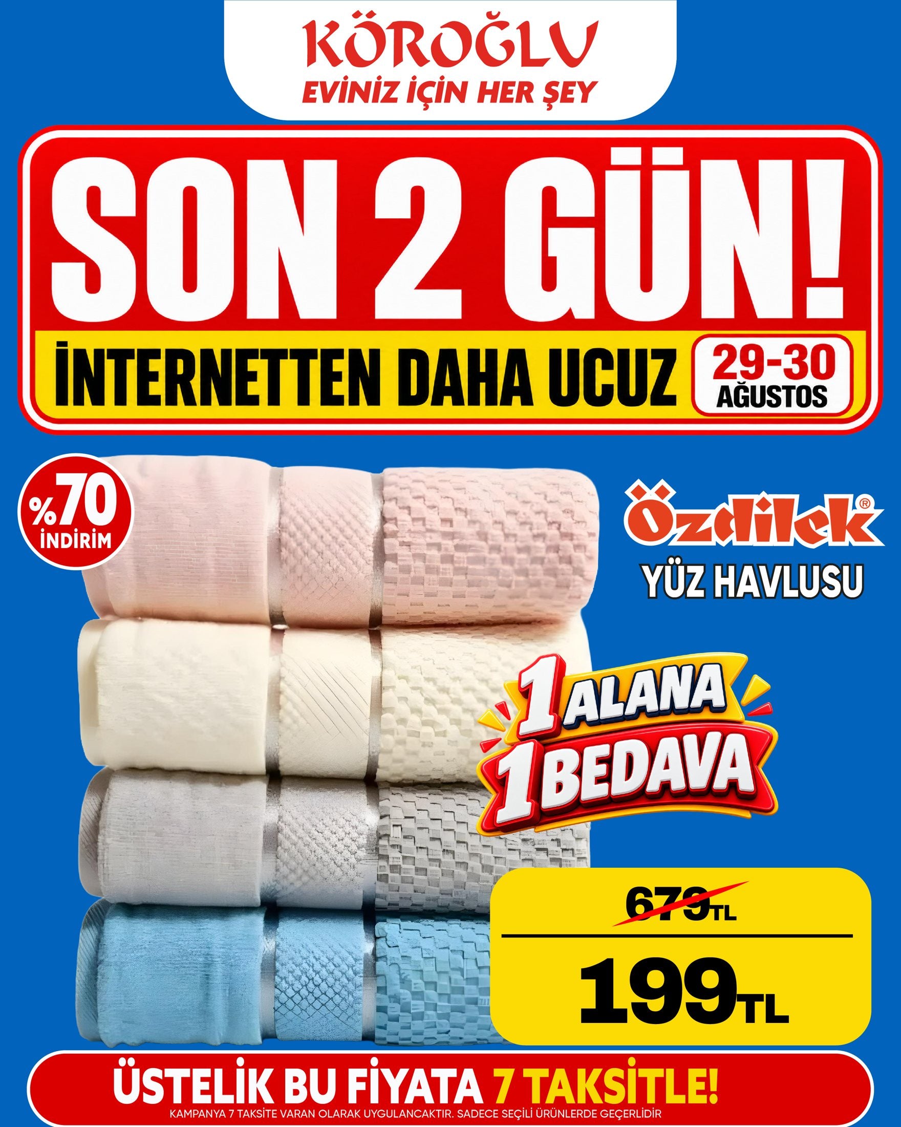 Özdilek Yüz Havlusu 1 Alana 1 Bedava