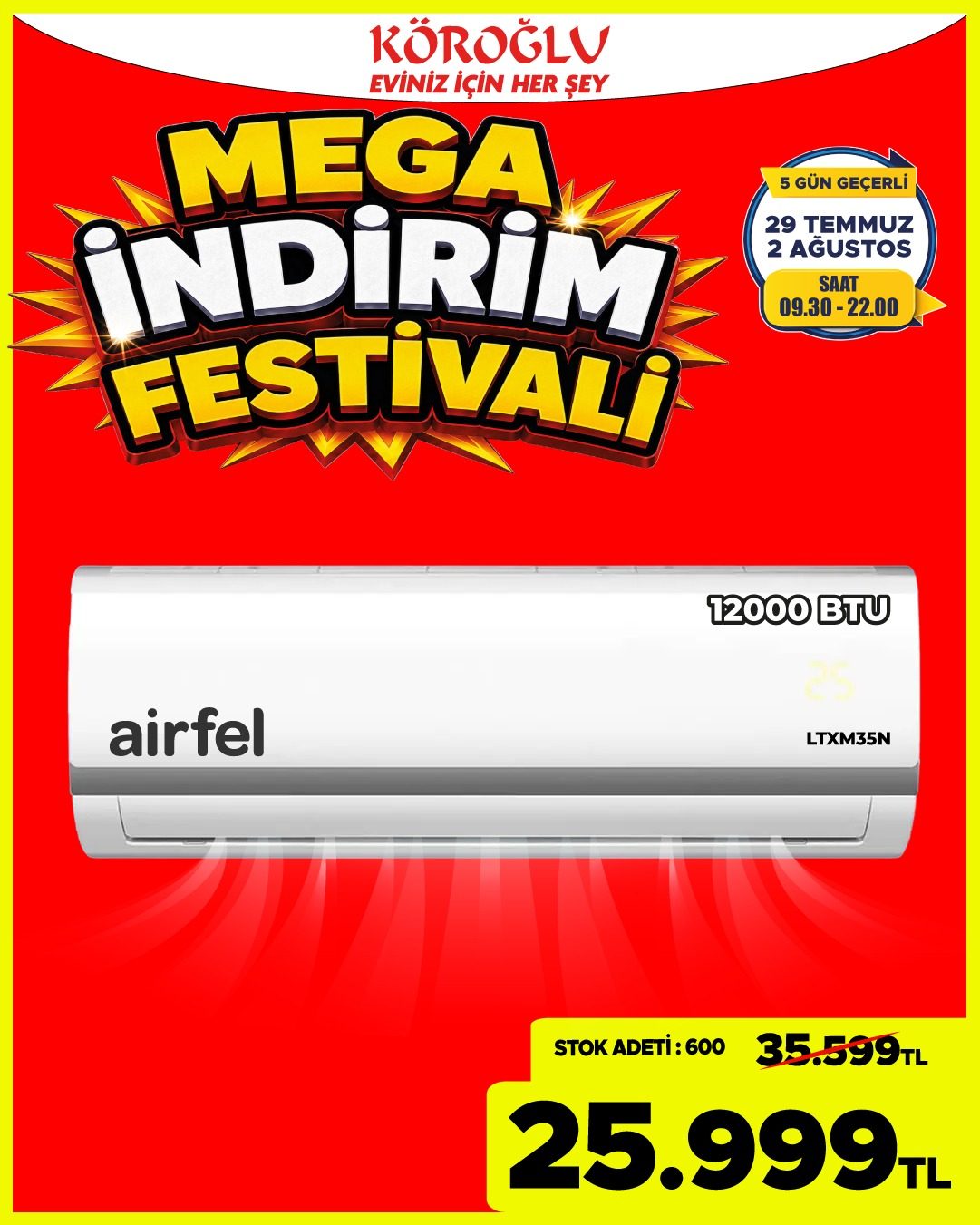 Airfel 12000 BTU Klima Main image