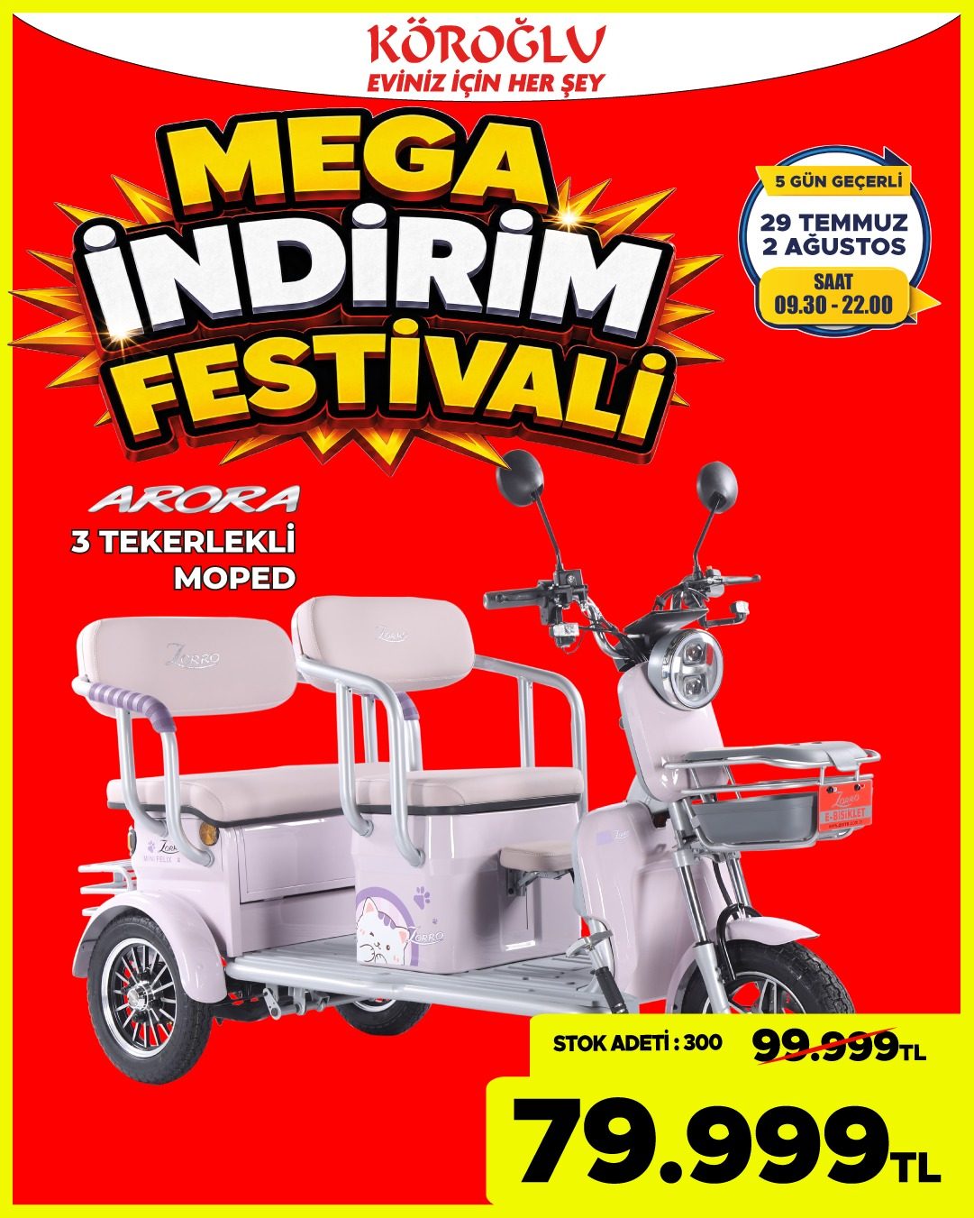Akorea 3 Tekerlekli Moped