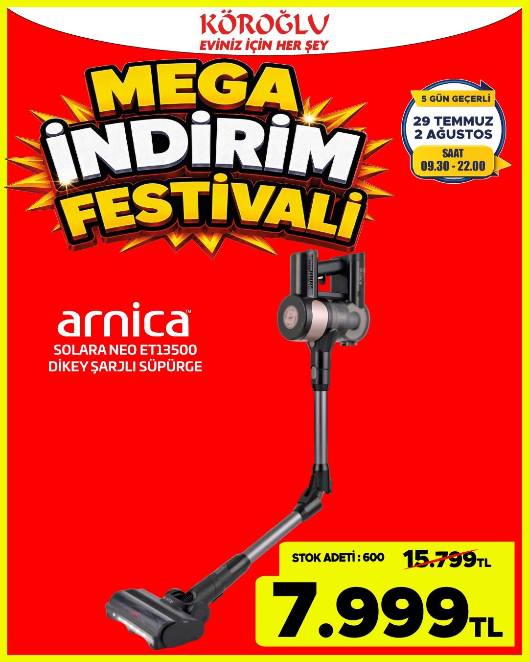 Arnica Dikey Şarjlı Süpürge Main image