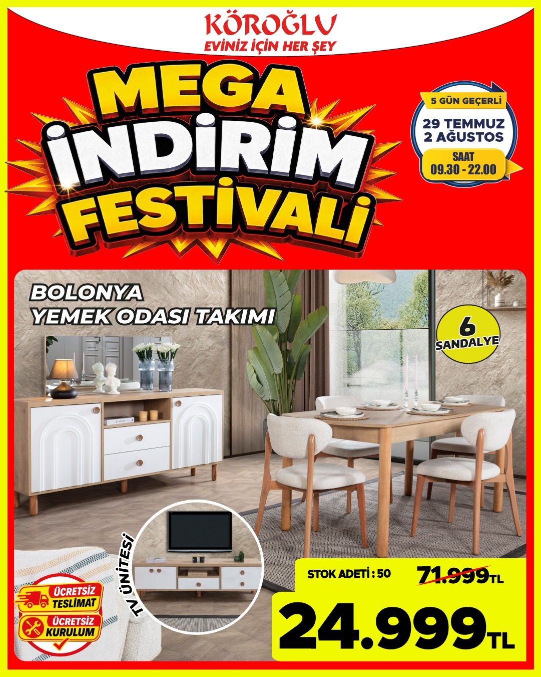 Bolonya Yemek Odası Takımı