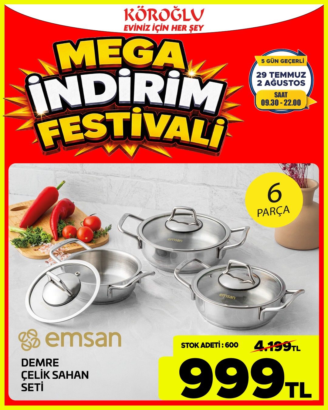 Emsan Demre Çelik Sahan Seti Main image