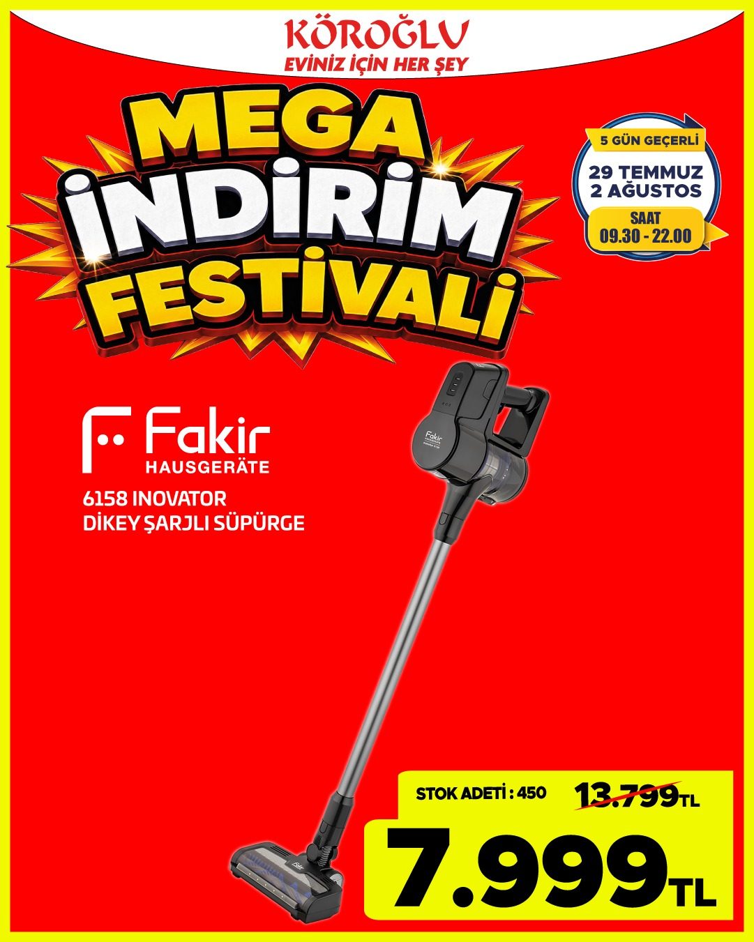 Fakir Dikey Şarjlı Süpürge Main image