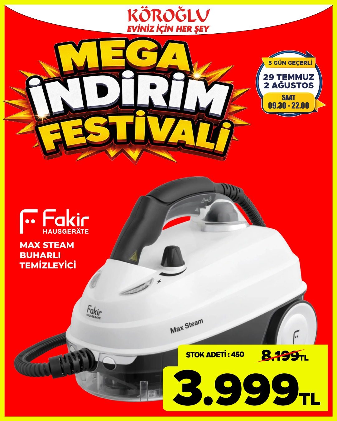 Fakir Maxsteam Buharlı Temizleyici