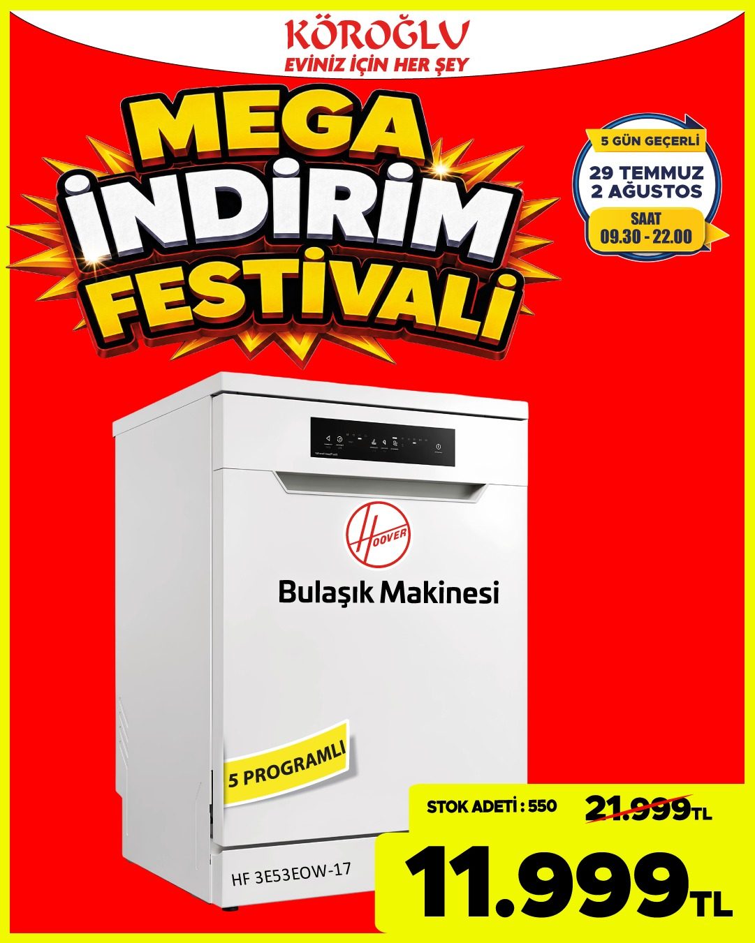 Hoover Bulaşık Makinesi