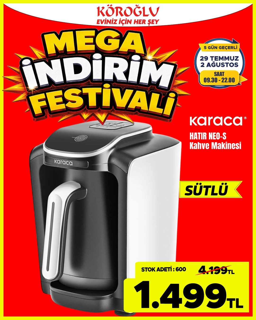 Karaca Hatir Hatır Hups Sütlü Türk Kahve Makinesi