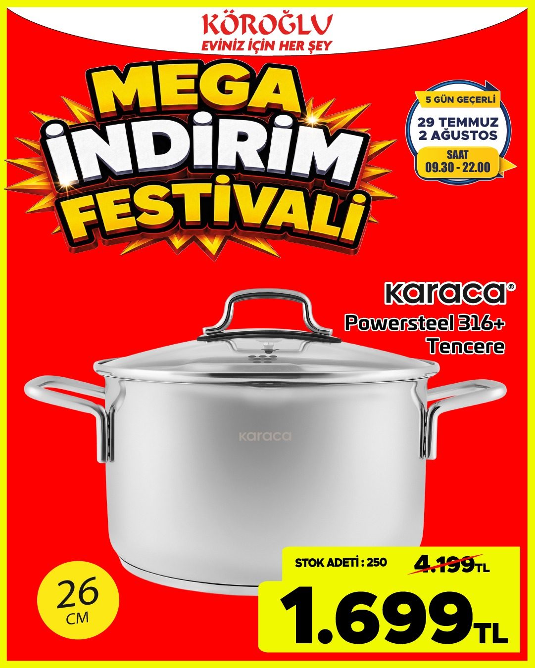Karaca Powersteel 26 Cm Tencere