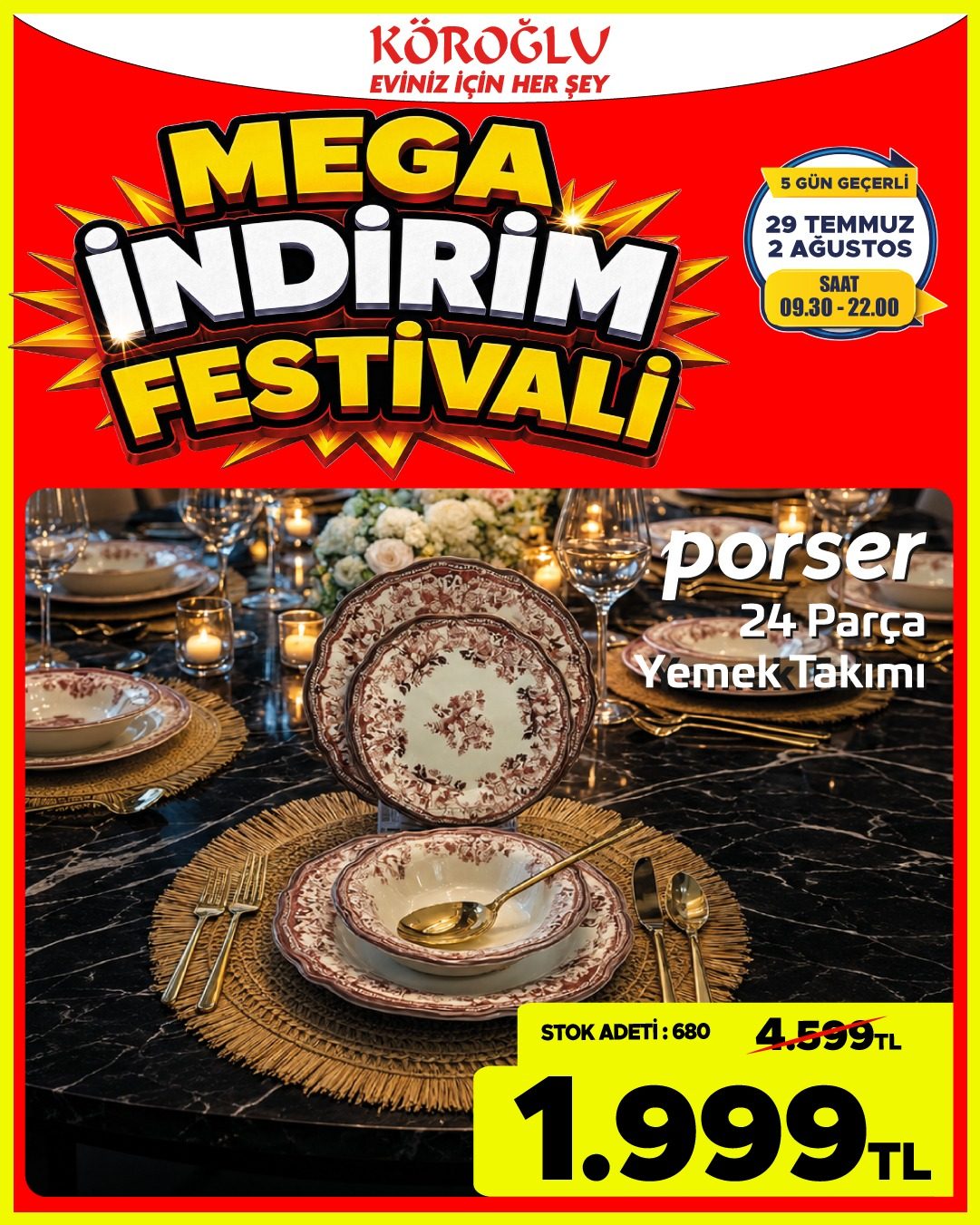 Porser 24 Parça Yemek Takımı