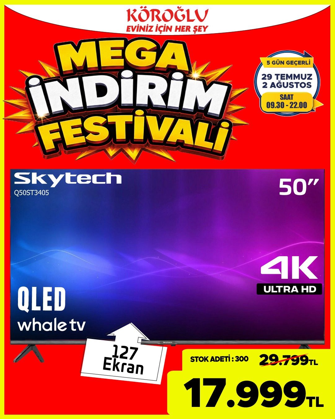 Skytech 50 İnç QLED TV