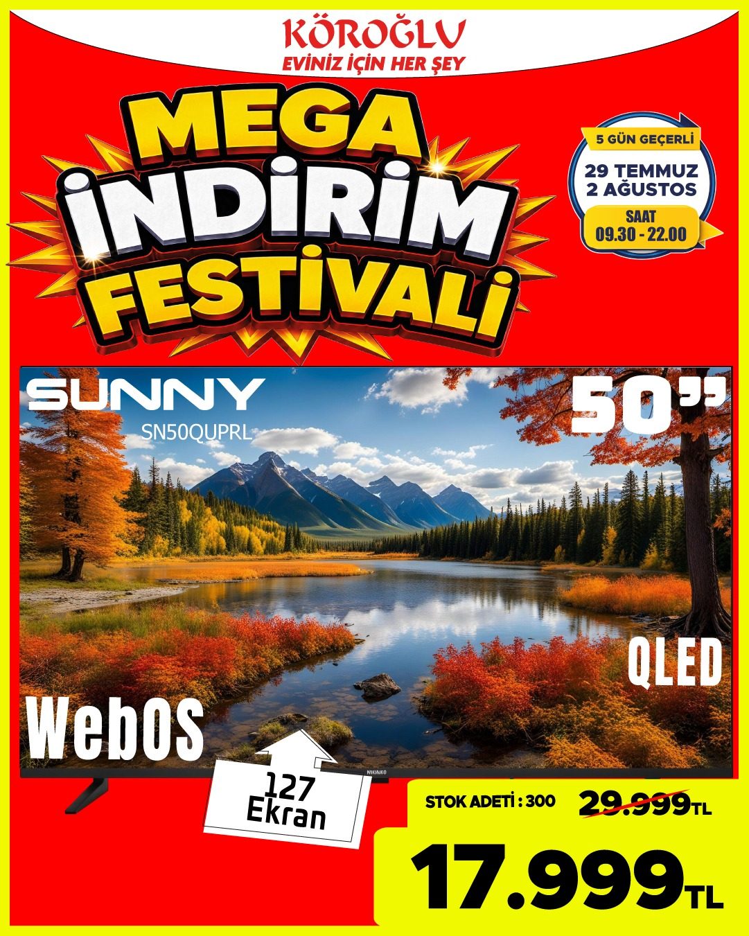 Sunny 50 İnç QLED WebOS TV Main image