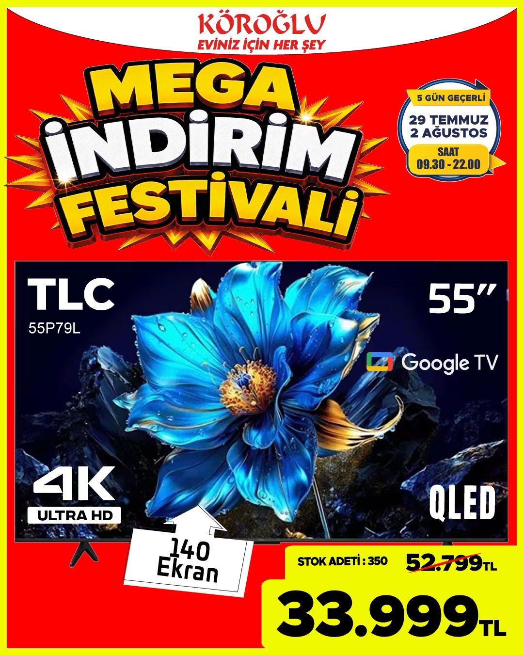 TCL 55 İnç QLED Google TV