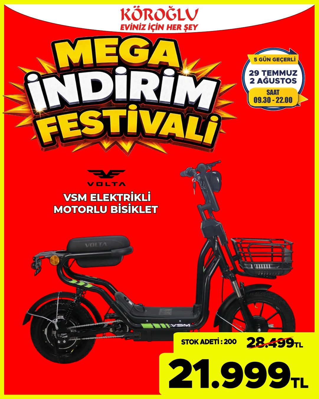 VSM Elektrikli Motorlu Bisiklet