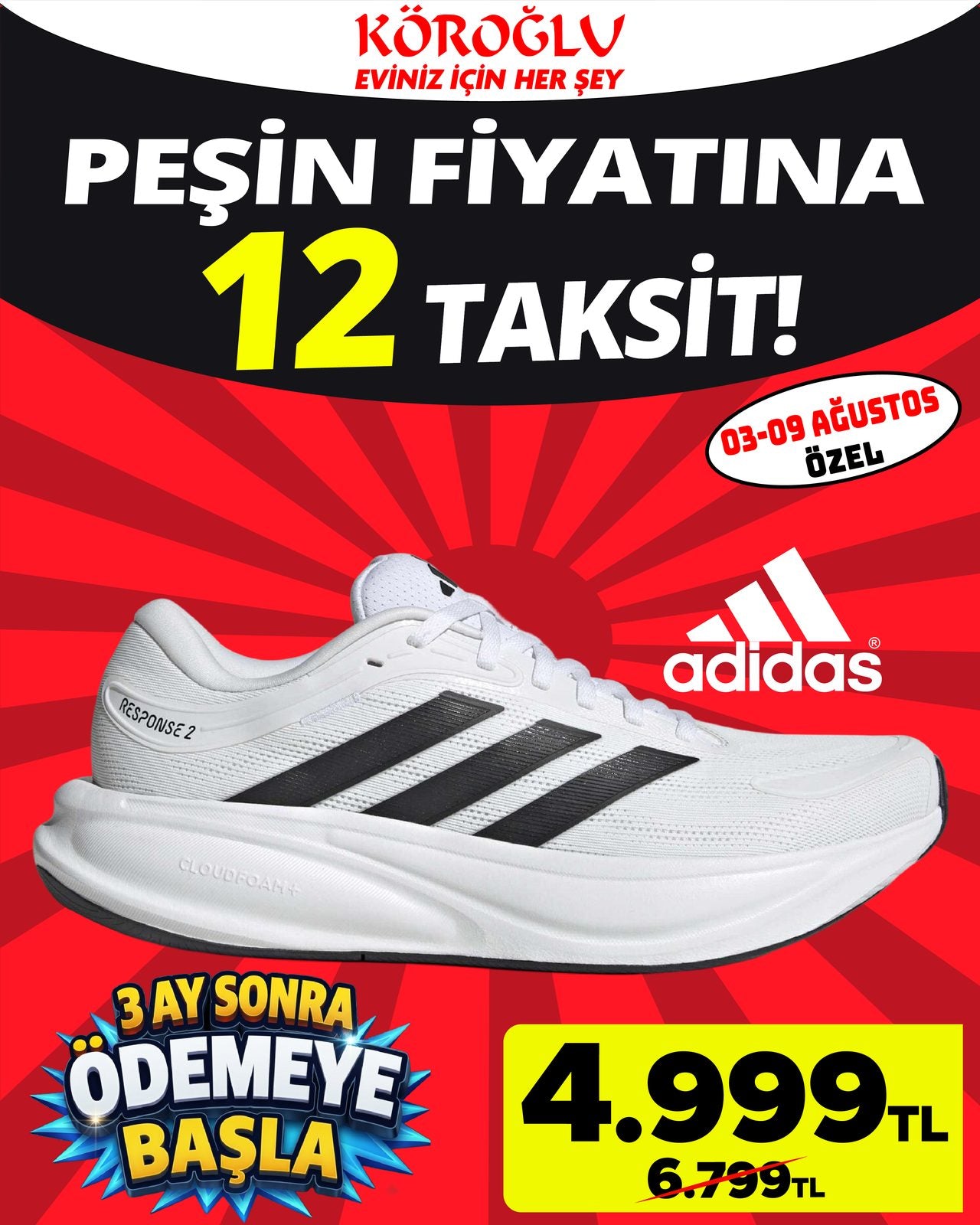Adidas Beyaz Spor Ayakkabı Main image