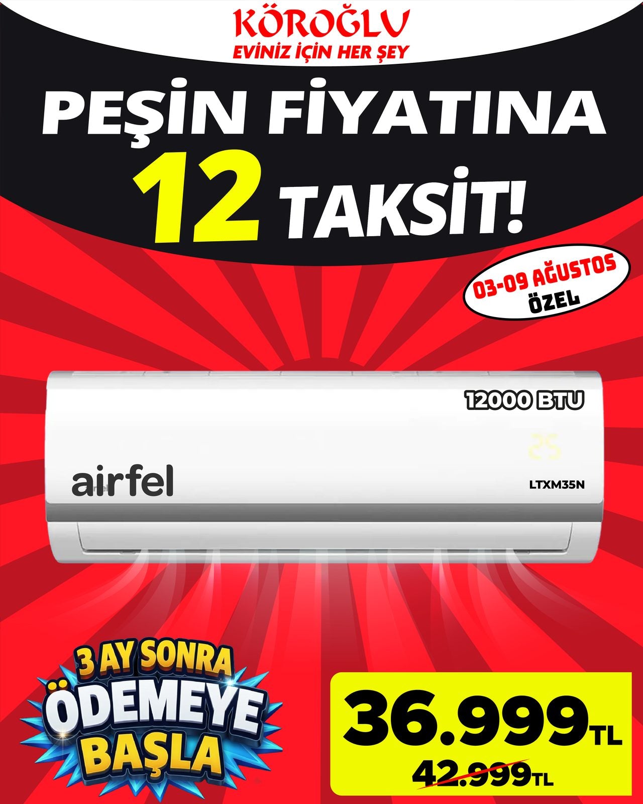 Airfel 12000 BTU Klima Main image