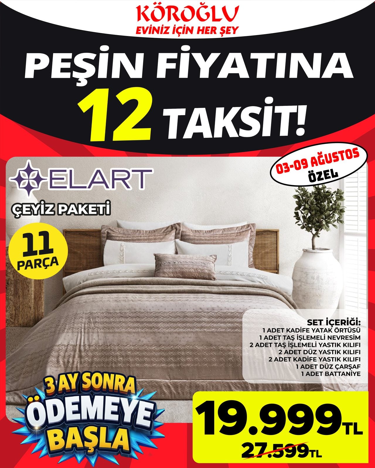 Elart 11 Parça Çeyiz Paketi Main image