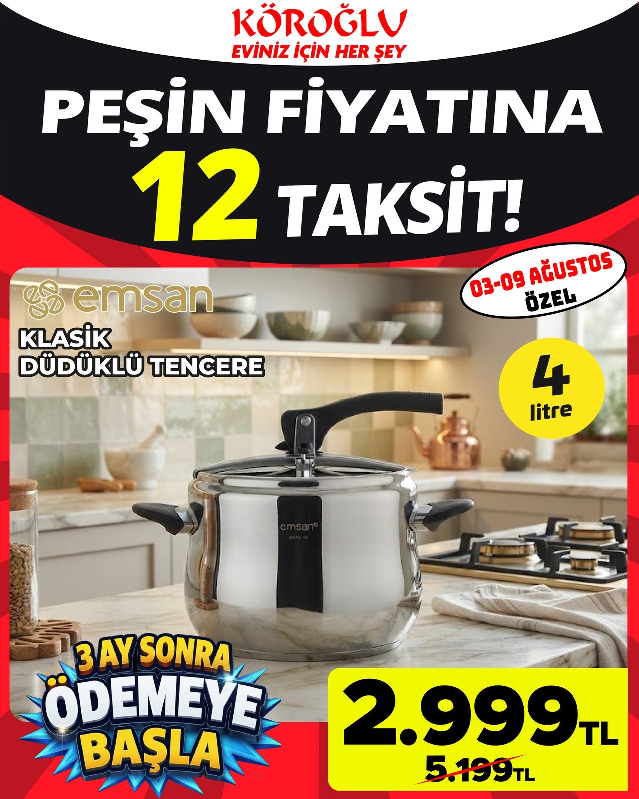 Emsan Klastik Düdüklü Tencere