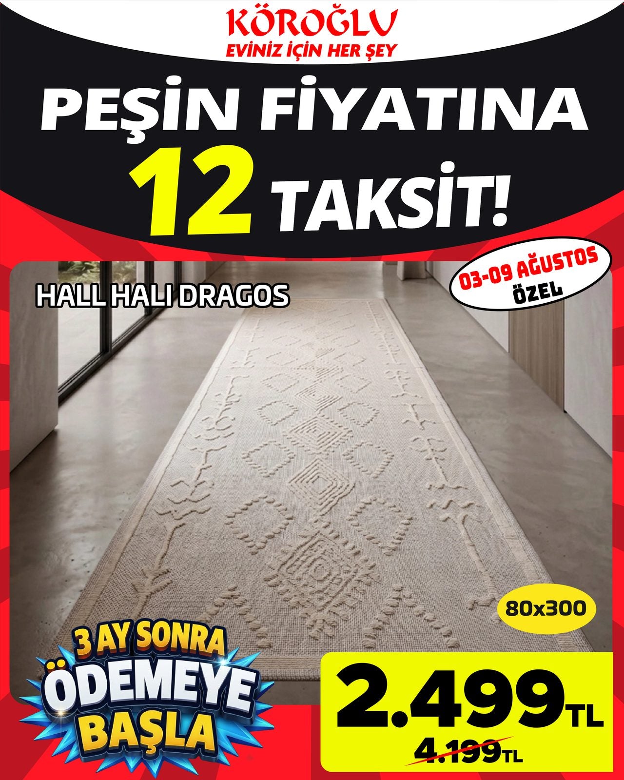 Hall Halı Dragos 80x300