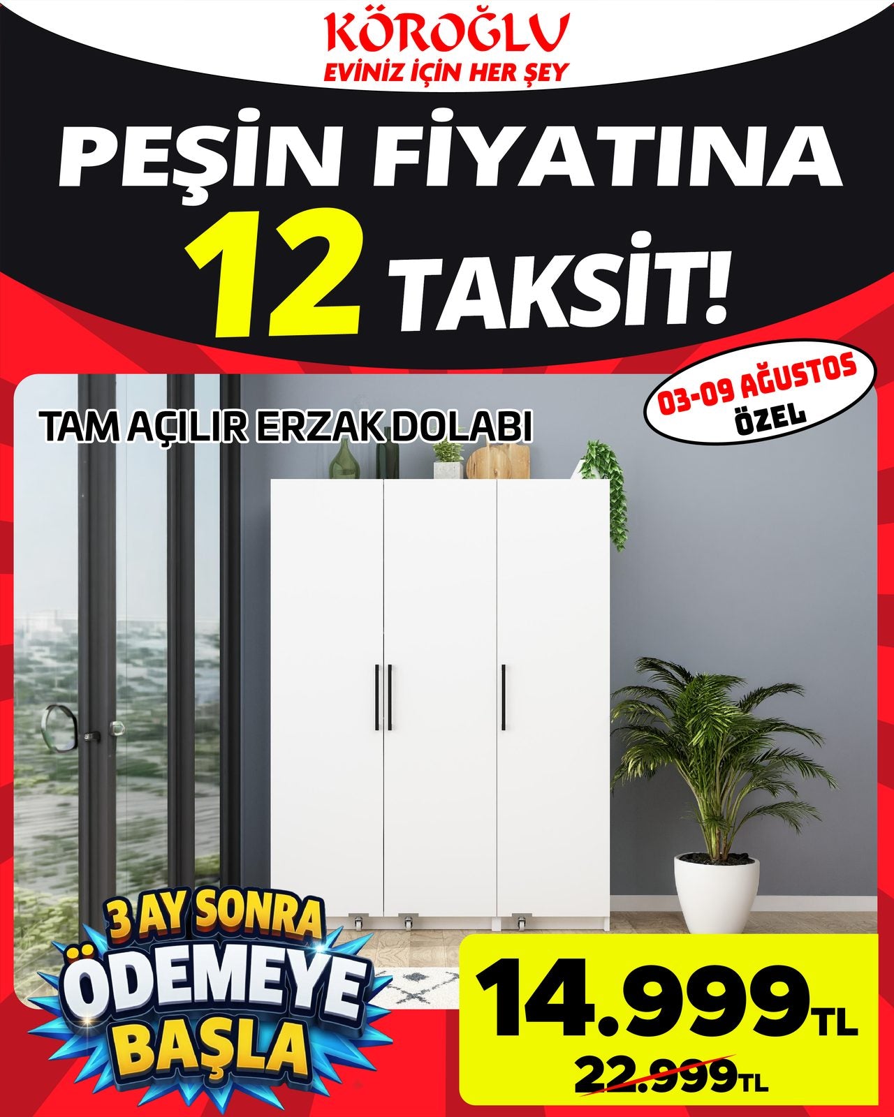 Tam Açılır Erzak Dolabı