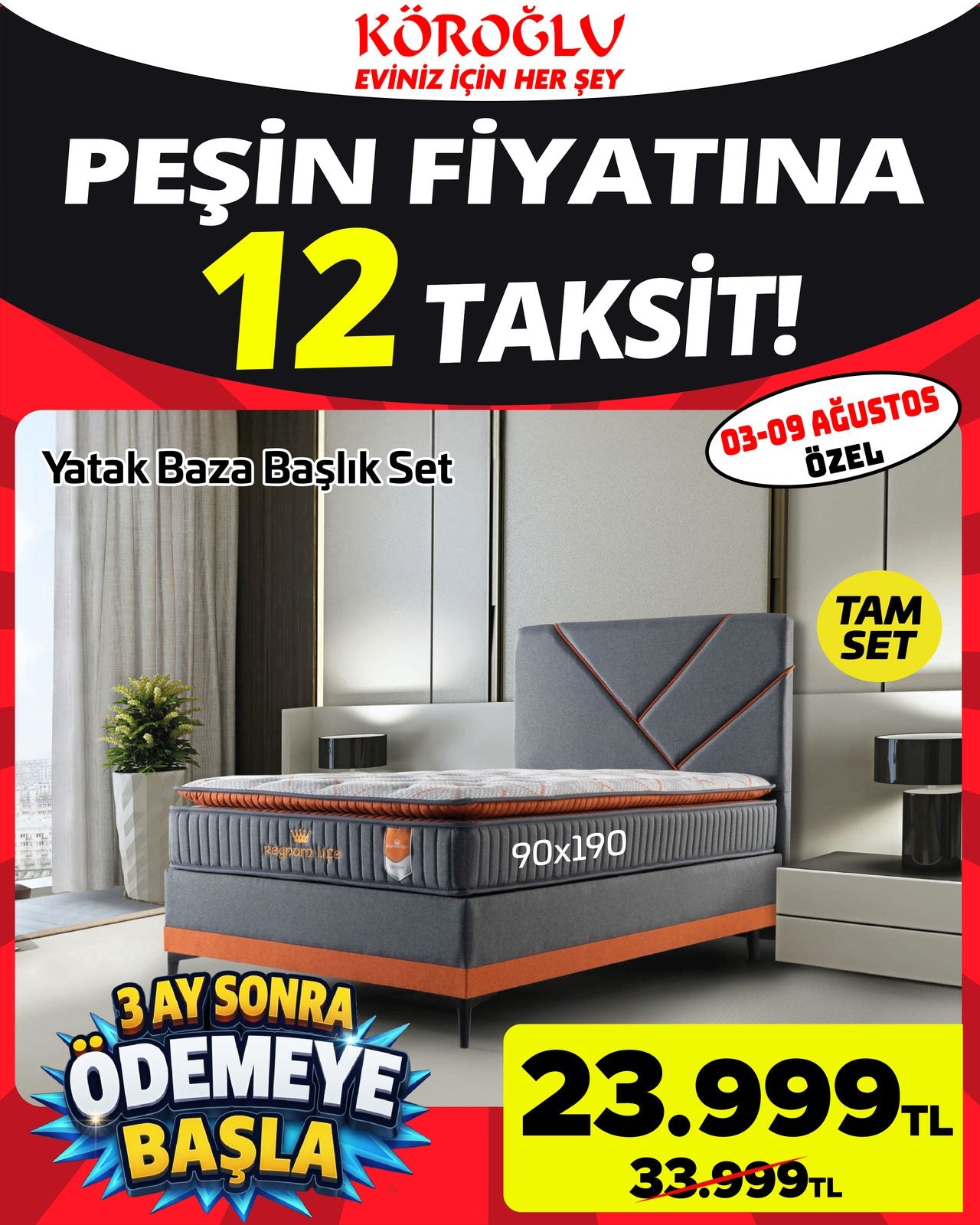 Tek Kişilik Yatak Baza Başlık Seti Main image