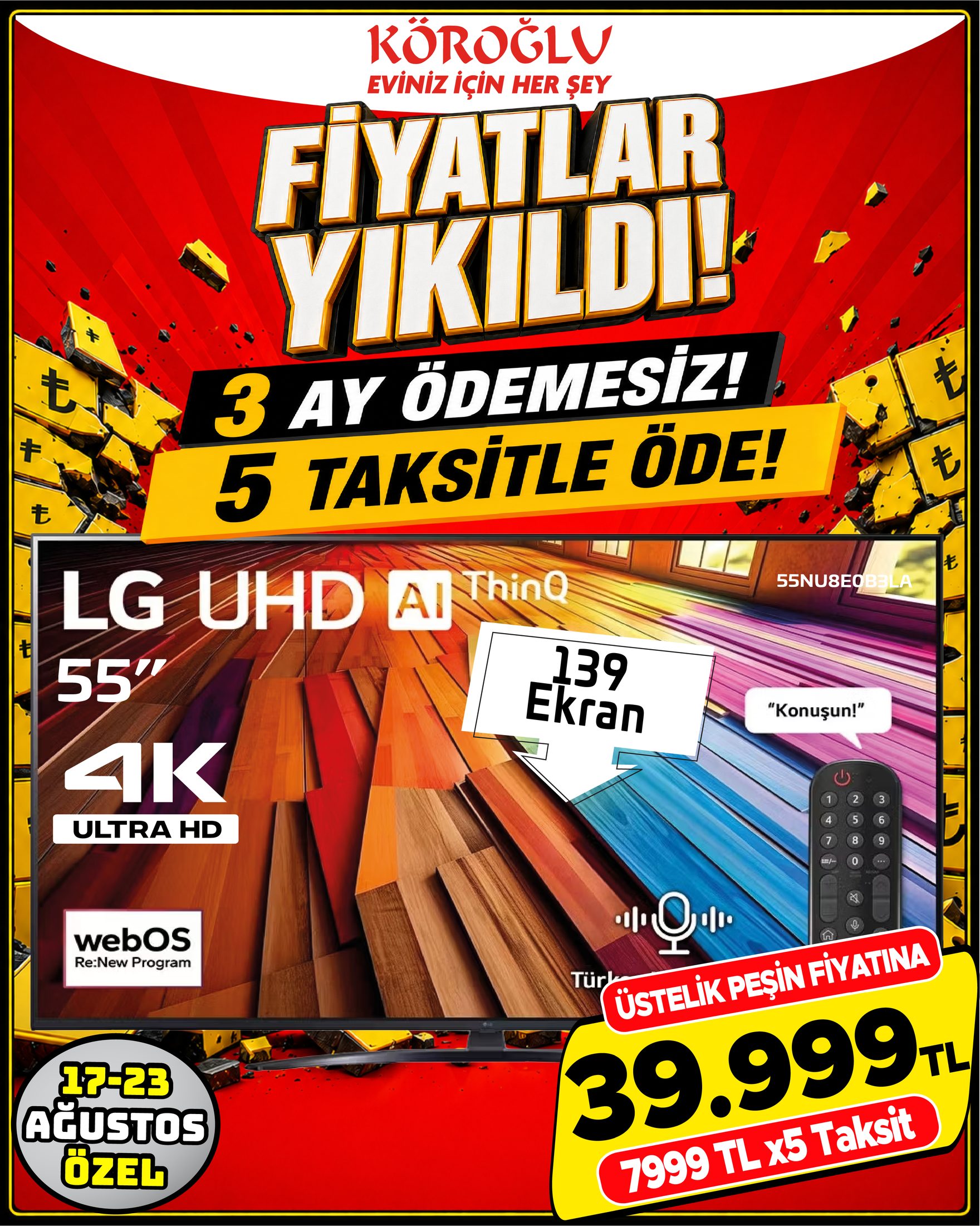 LG 55 İnç UHD AI ThinQ TV