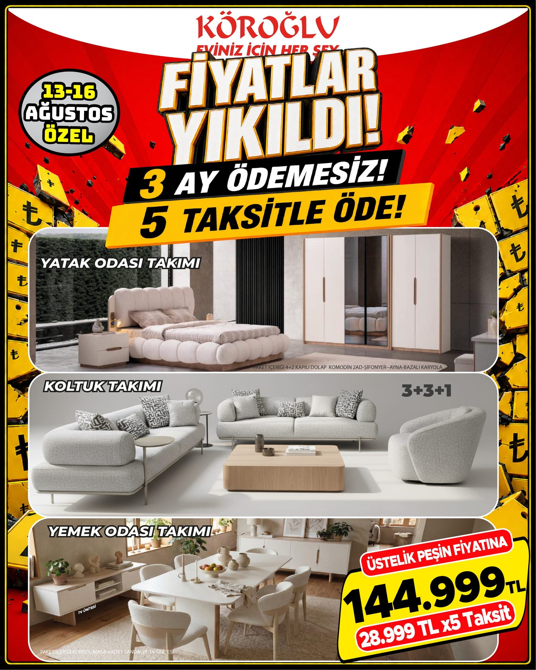 Yatak Baza Başlık Tam Set 90x190 Main image