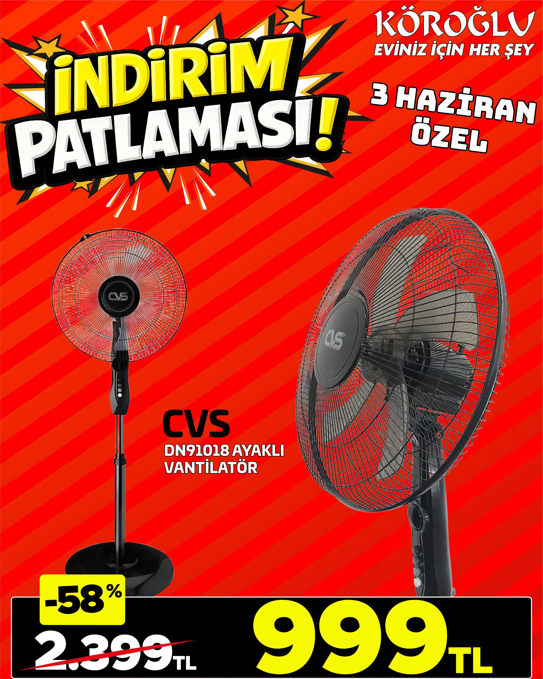 CVS Ayaklı Vantilatör Main image