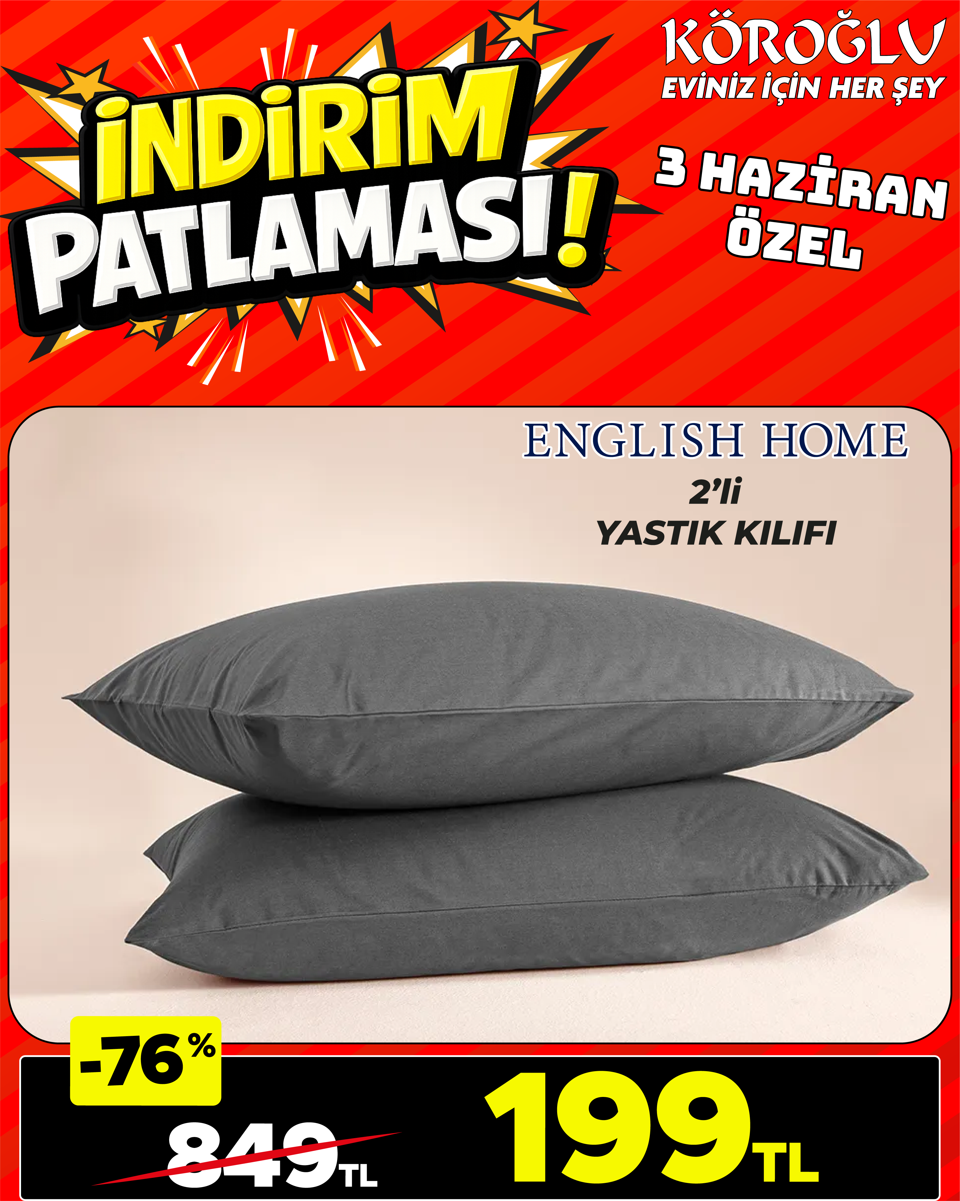English Home 2’li Yastık Kılıfı