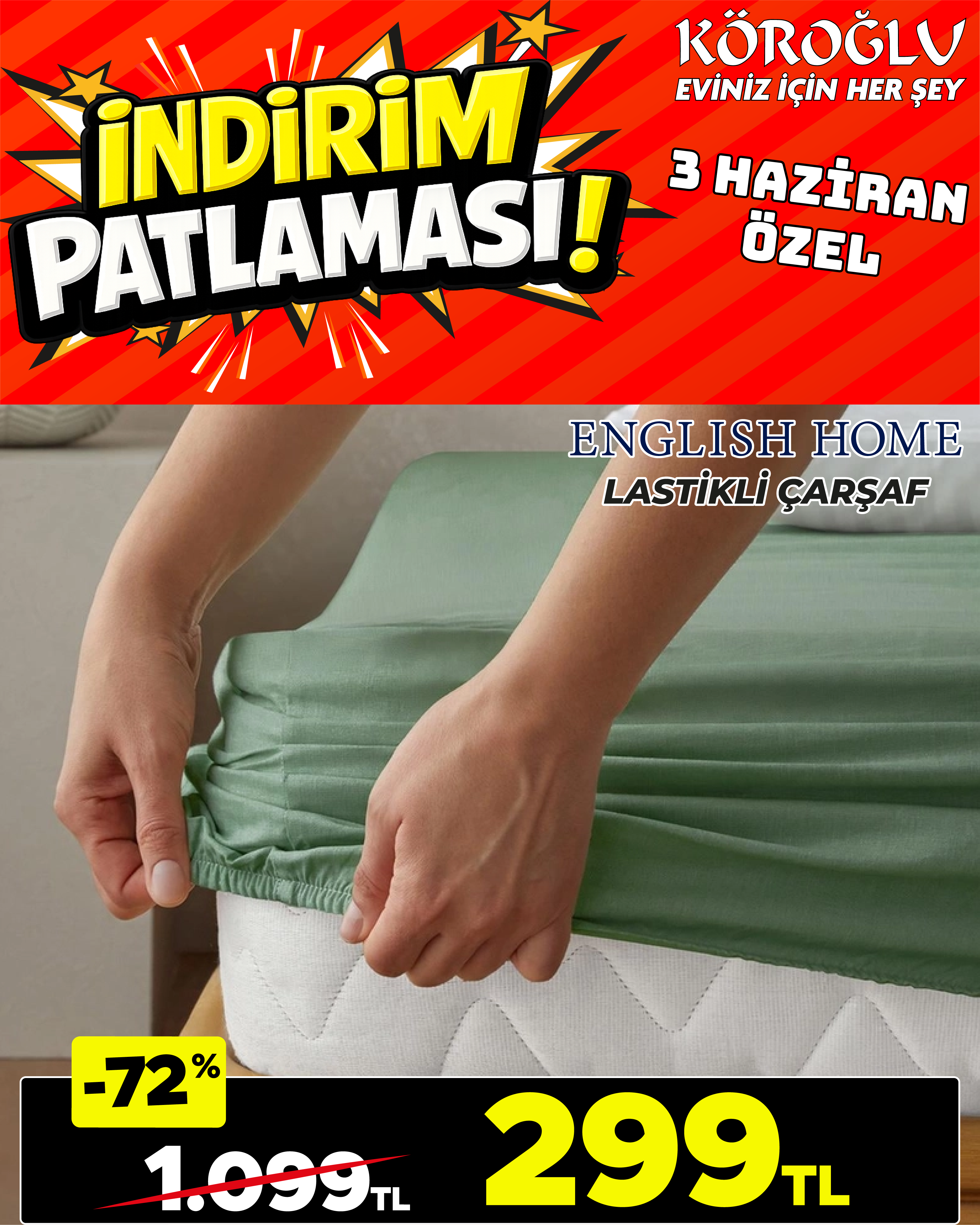 English Home Lastikli Çarşaf Main image
