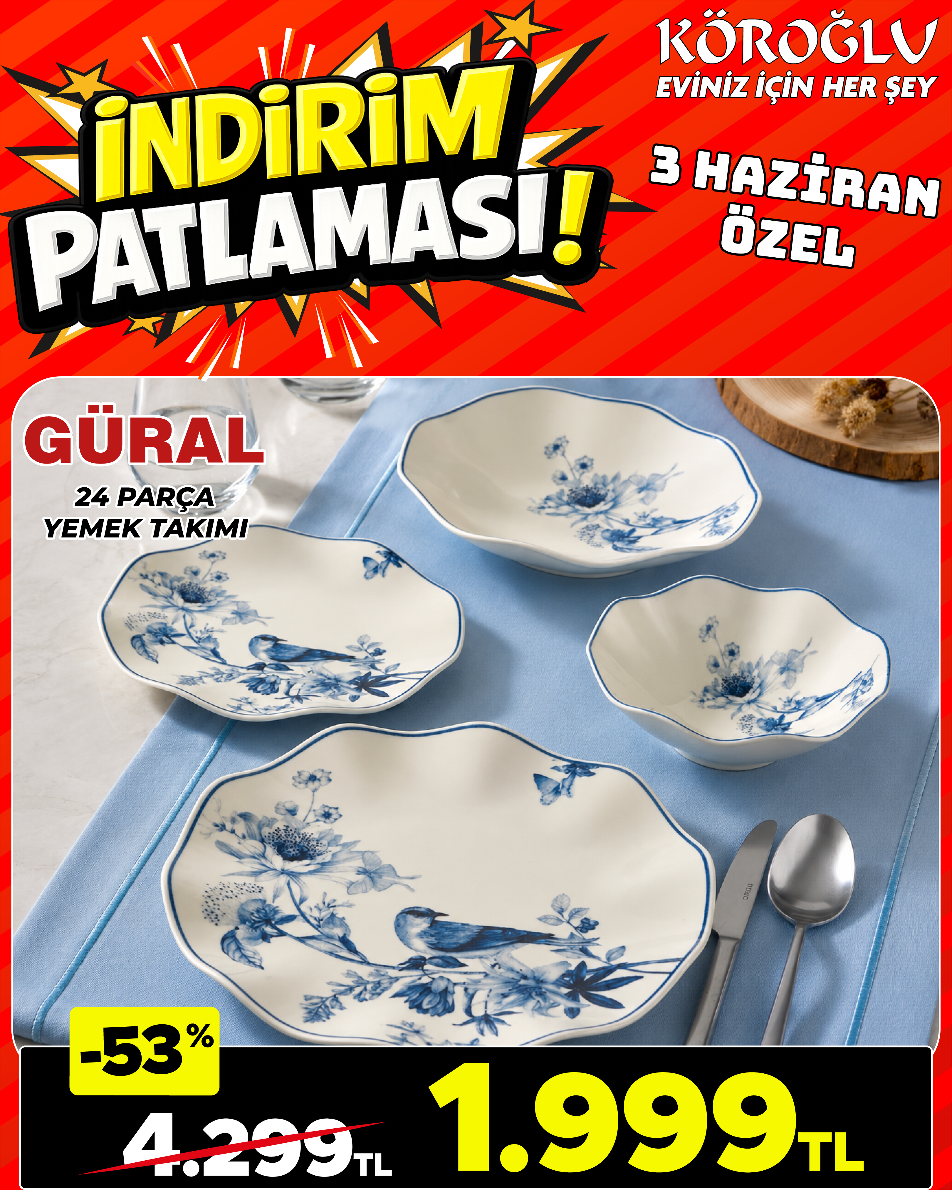 Güral 24 Parça Yemek Takımı Main image