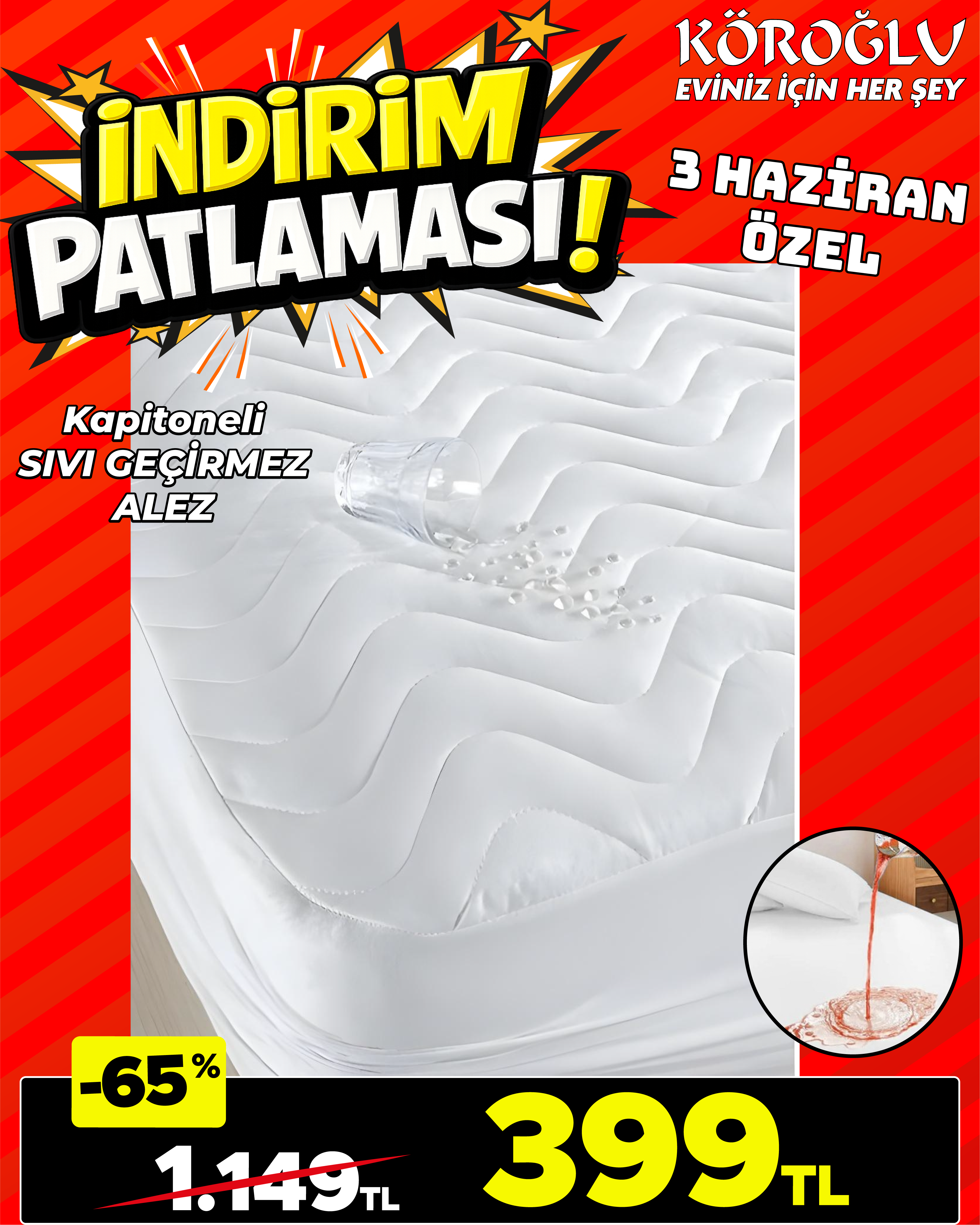Kapitoneli Sıvı Geçirmez Alez