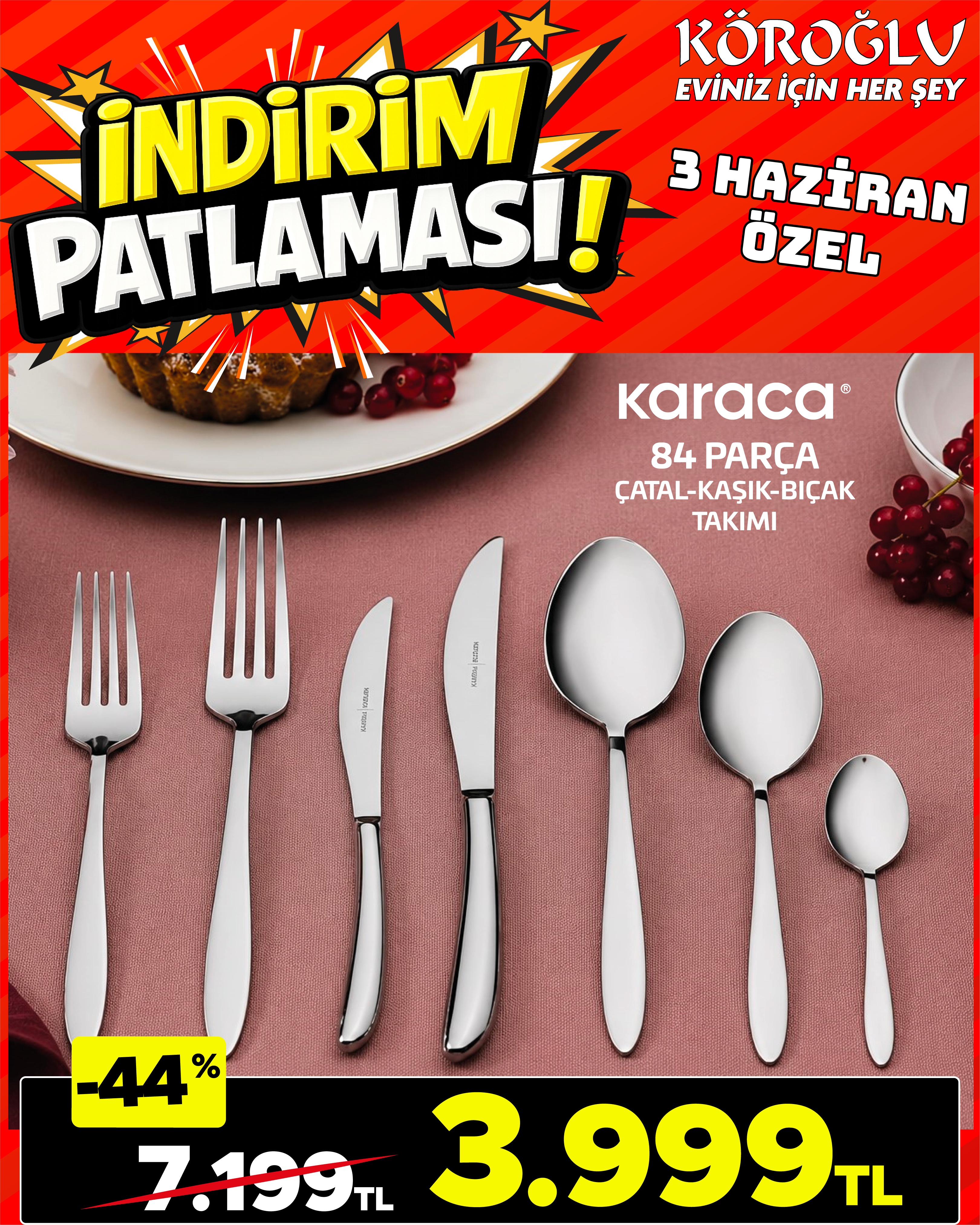 Karaca 84 Parça Çatal Kaşık Bıçak Takımı Main image