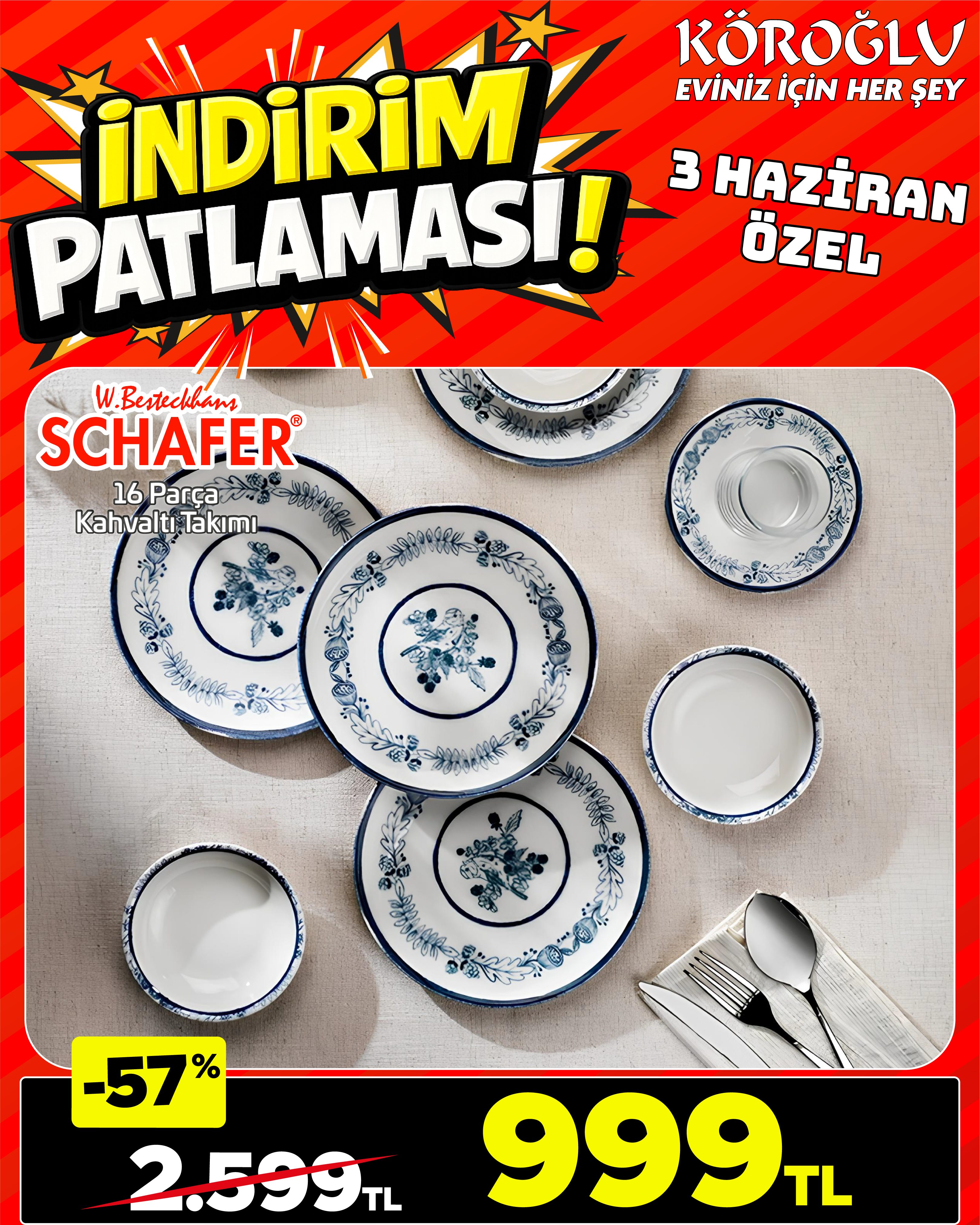 Schafer 16 Parça Kahvaltı Takımı Main image