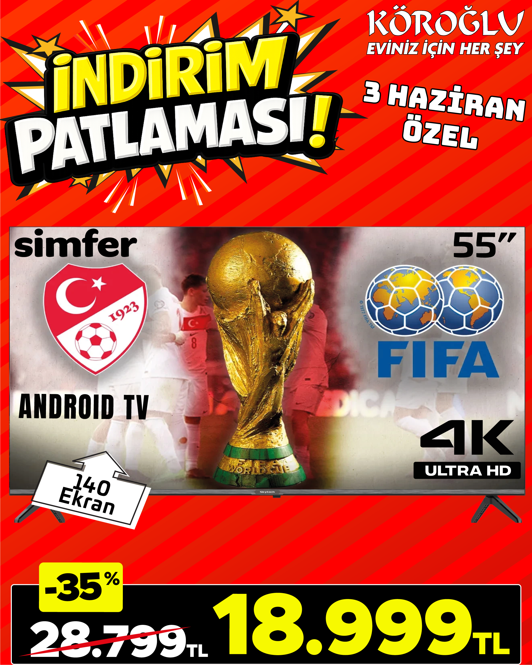 Simfer 55 İnç Android TV