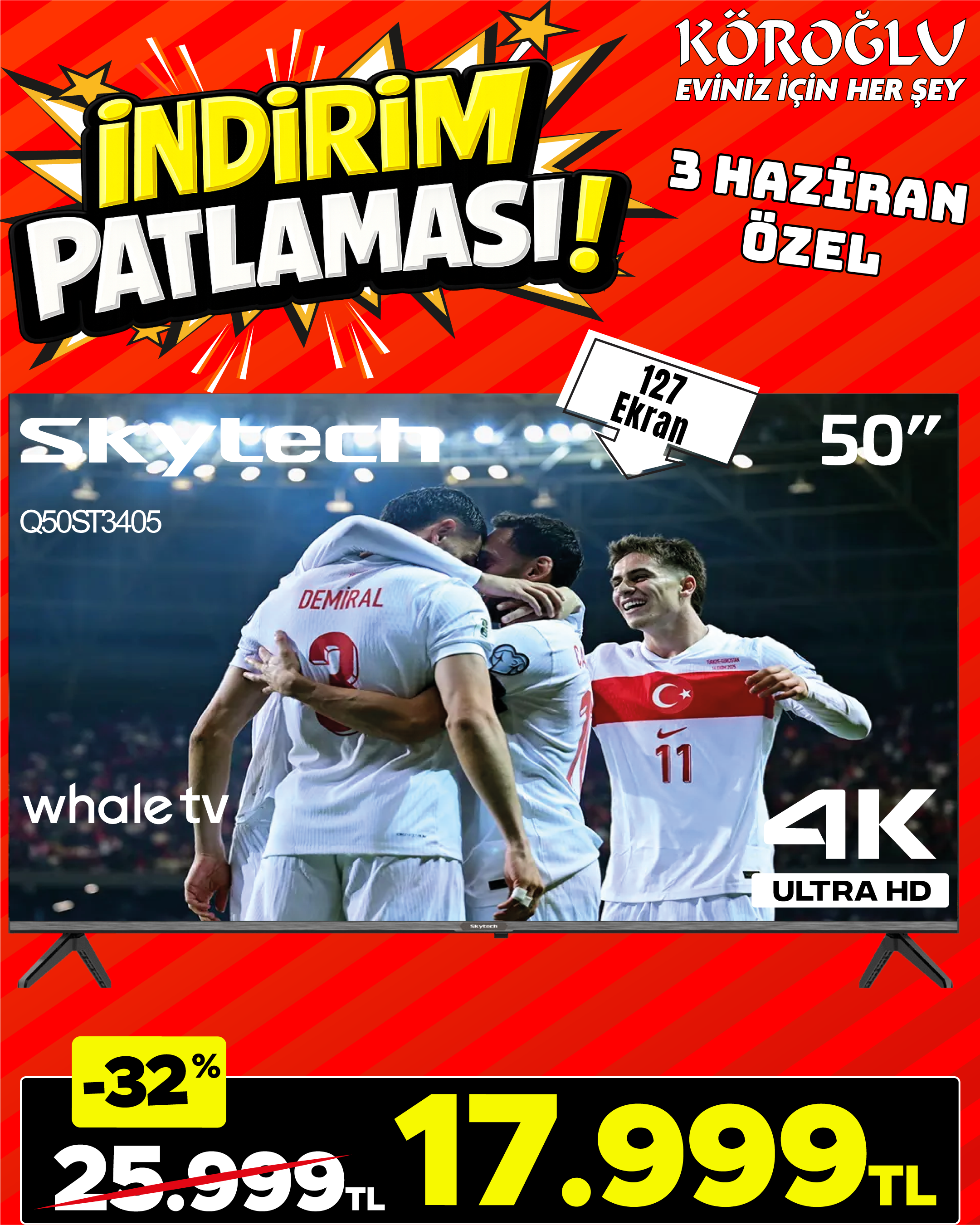 Skytech 50 İnç 4K Ultra HD TV Main image